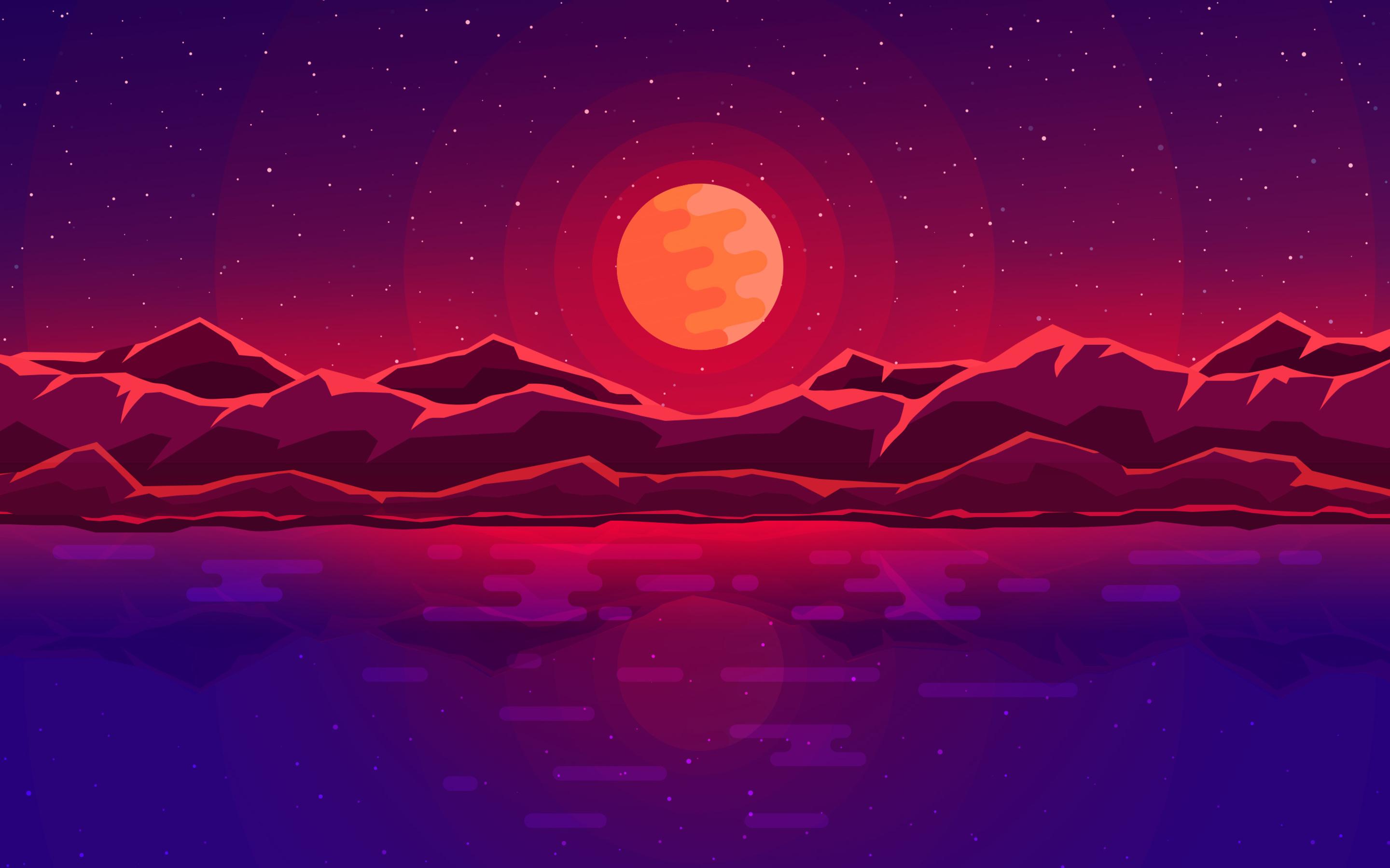 Moon And Mountains Wallpapers