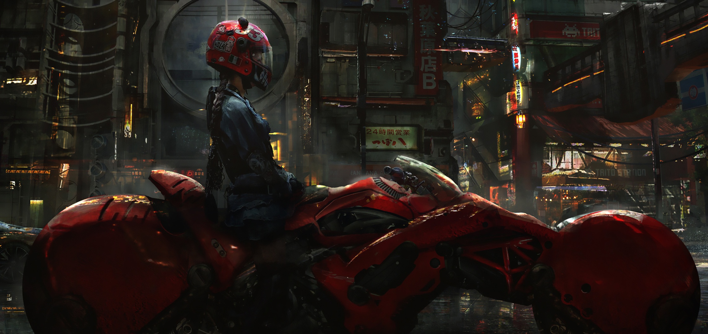 Motorcycle Cyberpunk Girl Wallpapers