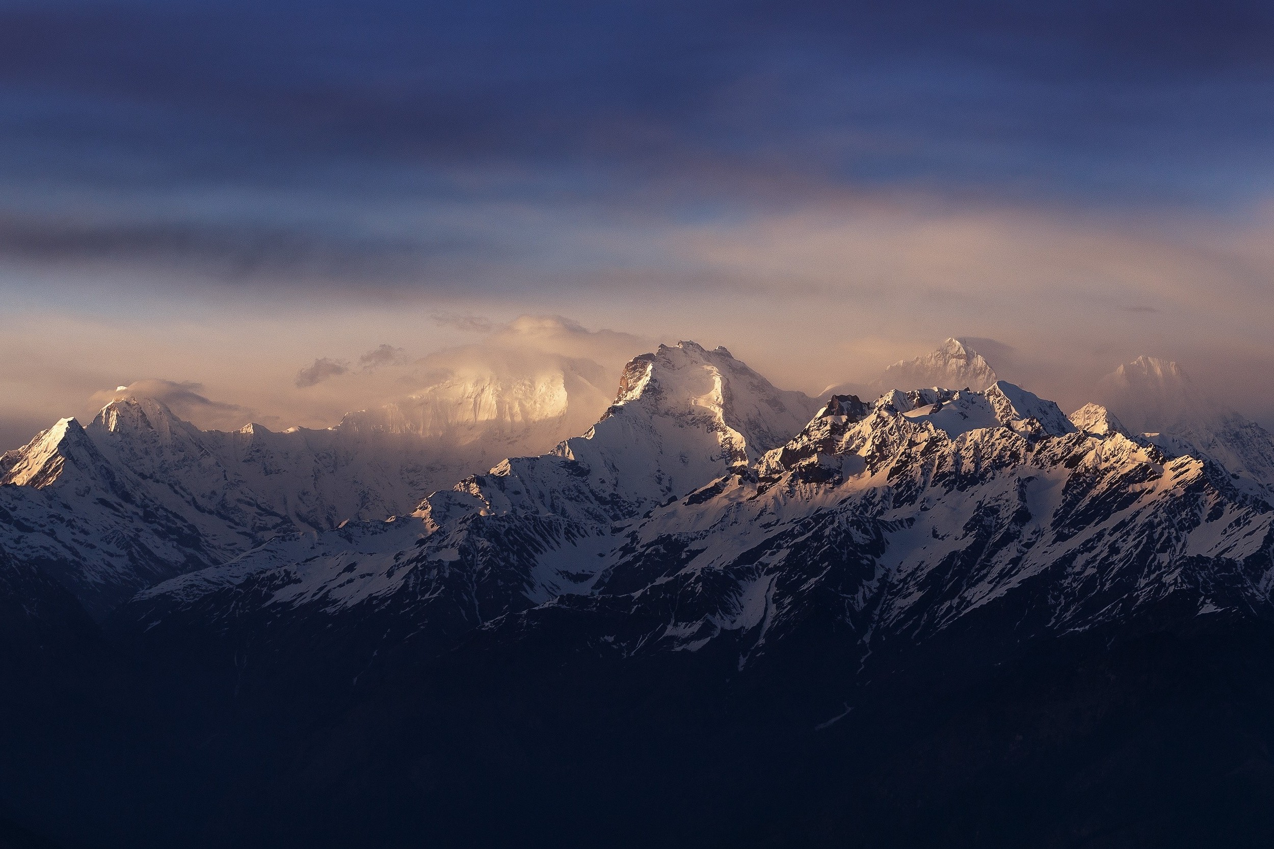 Mountains Sunrise Nepal Illustration Wallpapers