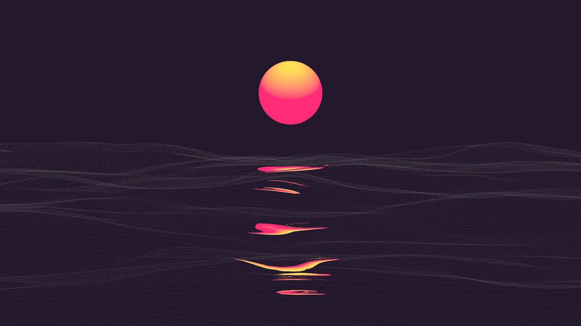 Neon Sunset Rainbow Minimal Retro Style Wallpapers