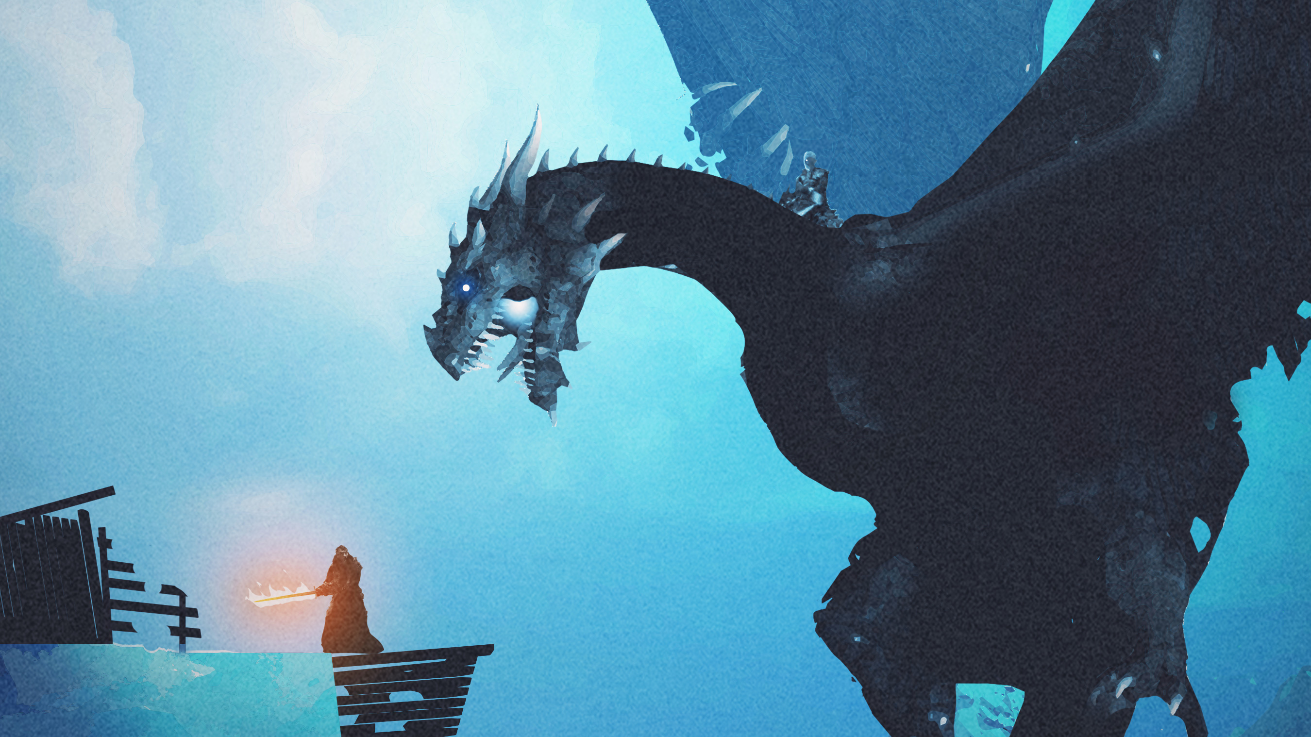 Night King Dragon Art Wallpapers