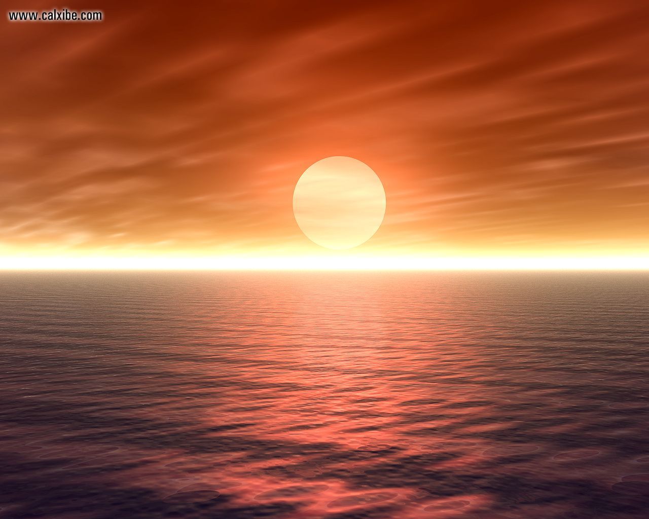 Ocean Sunrise Illustration Wallpapers