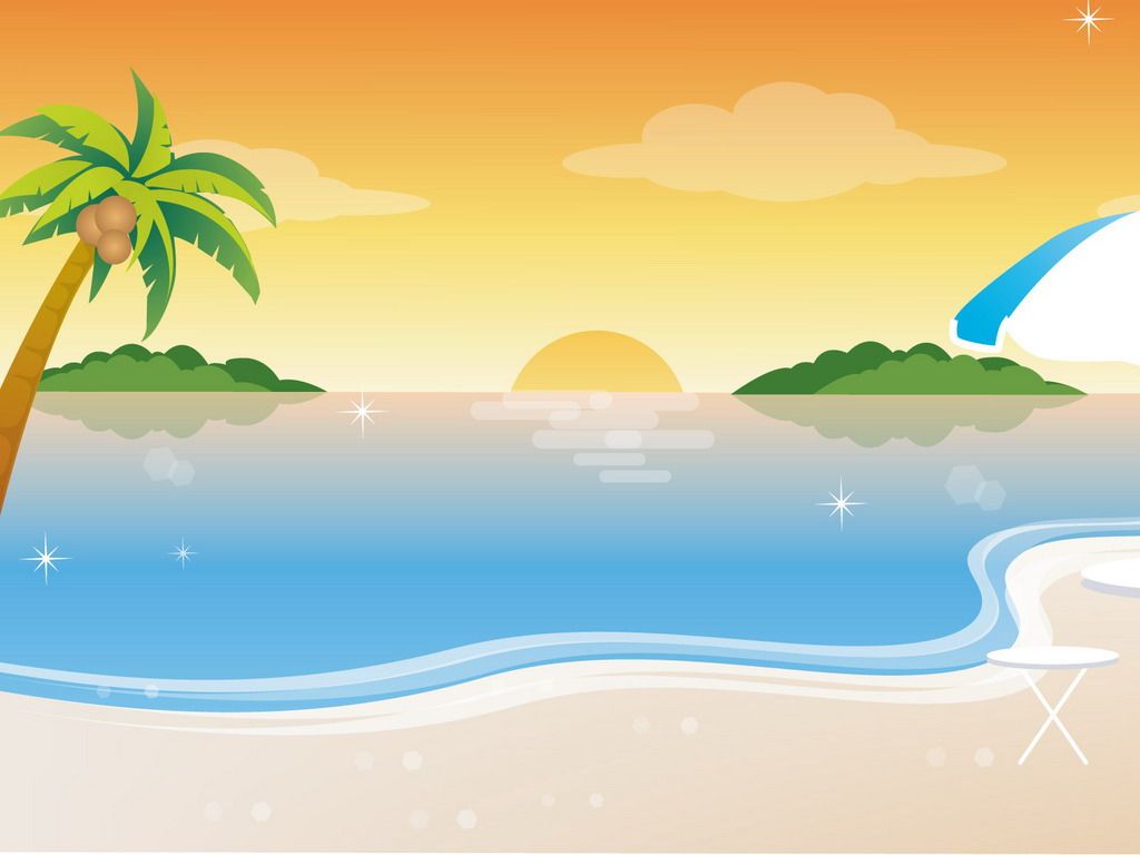 Ocean Sunrise Illustration Wallpapers