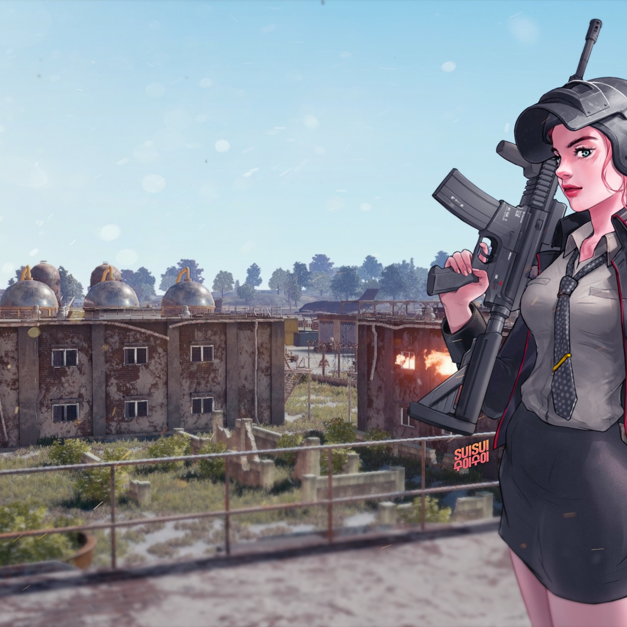 Playerunknown'S Battlegrounds Woman Warrior Art Wallpapers