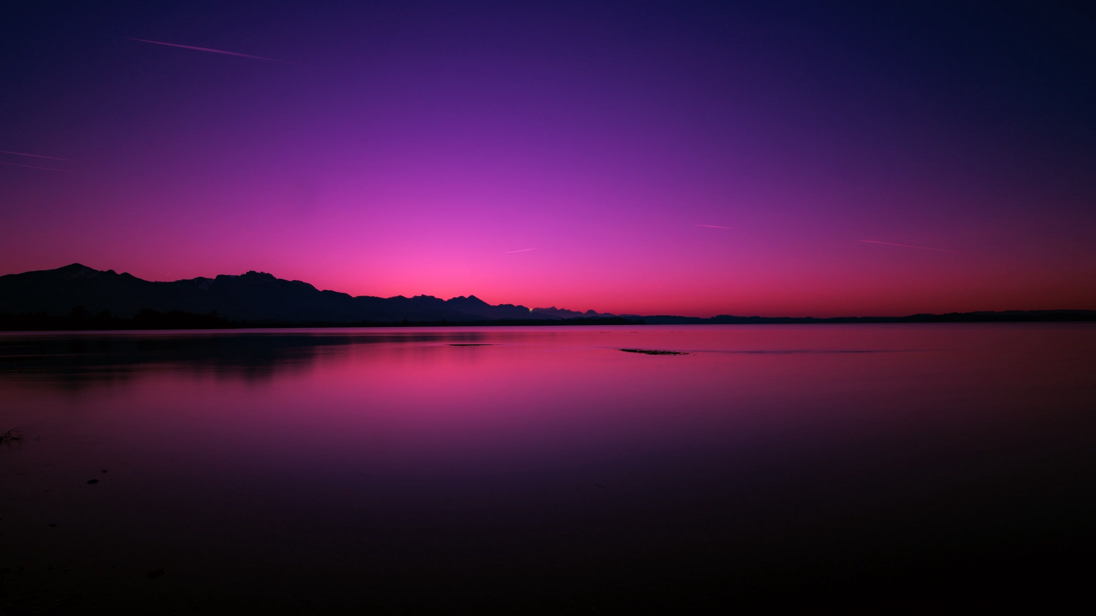 Purple Sunset Reflected In The Ocean Wallpapers