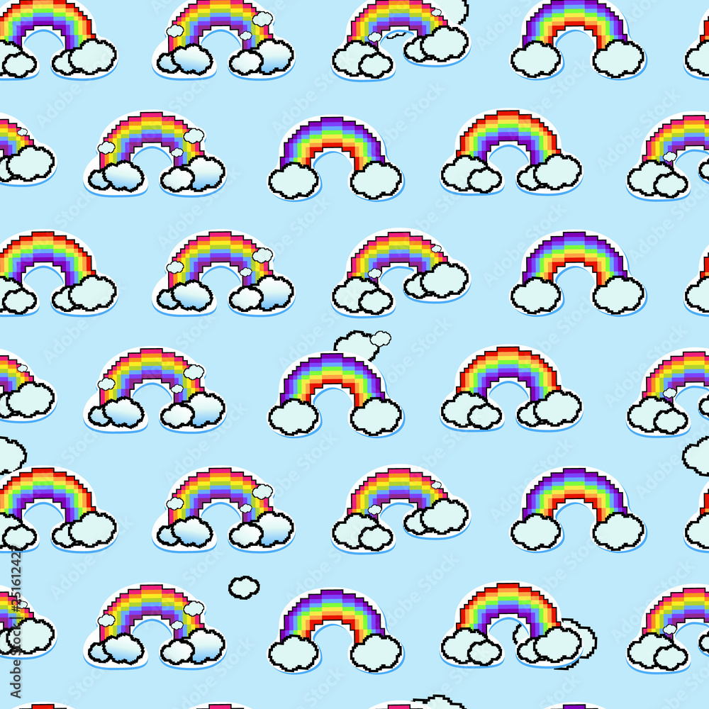 Rainbows Pixel Pattern Wallpapers