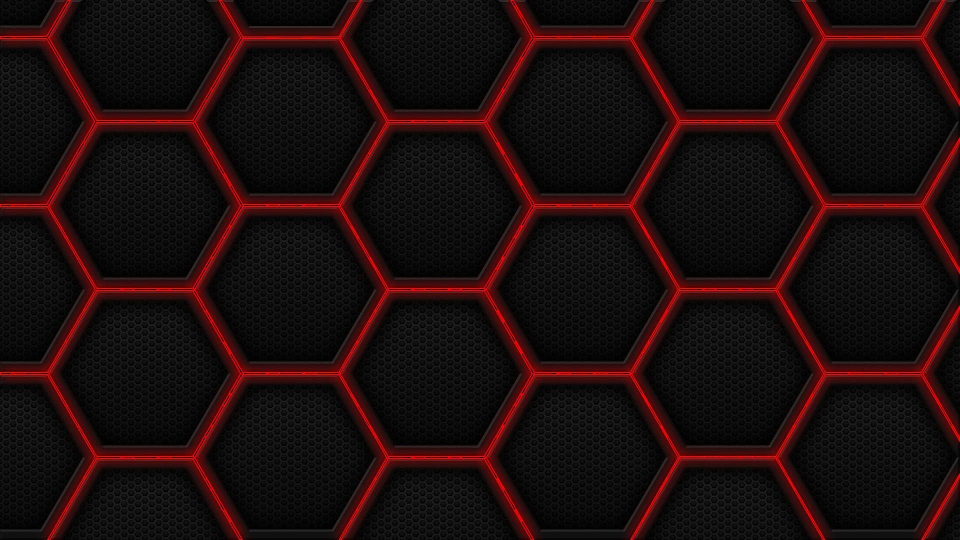 Red Flash Hexagon 4K Wallpapers