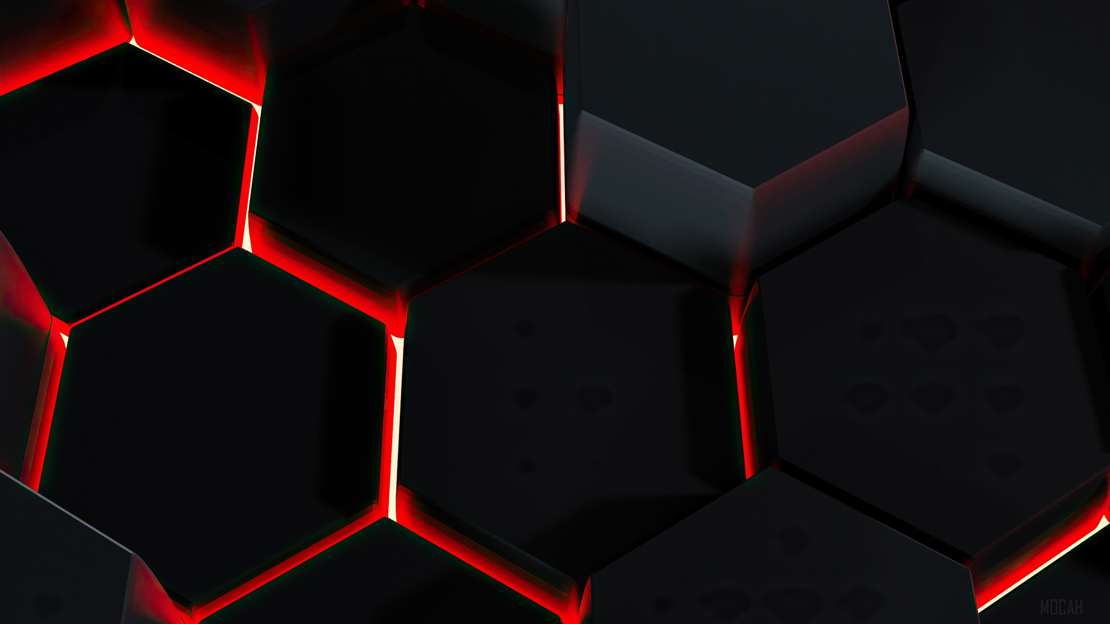 Red Flash Hexagon 4K Wallpapers