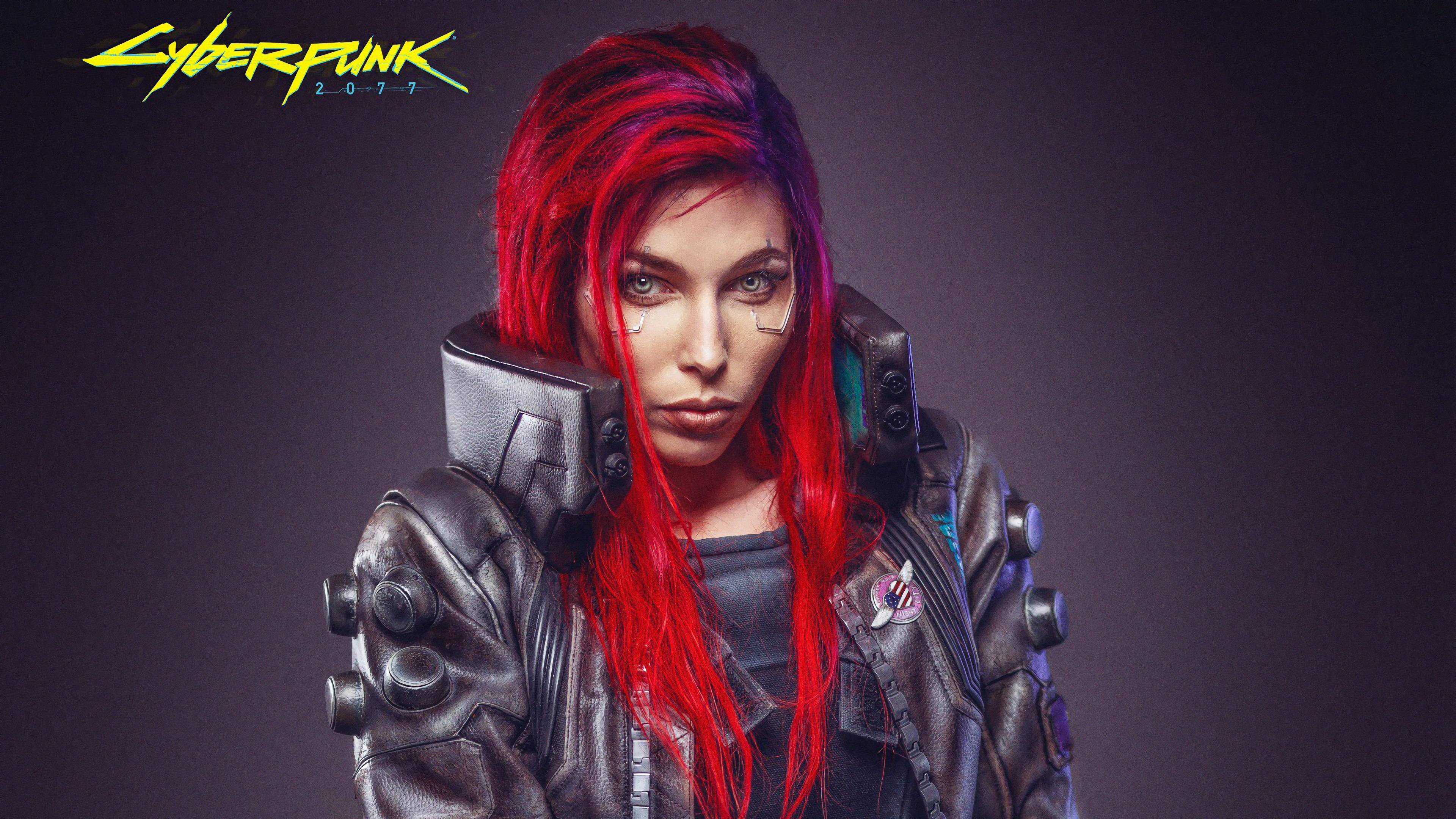 Red Hair Cyberpunk Girl Wallpapers