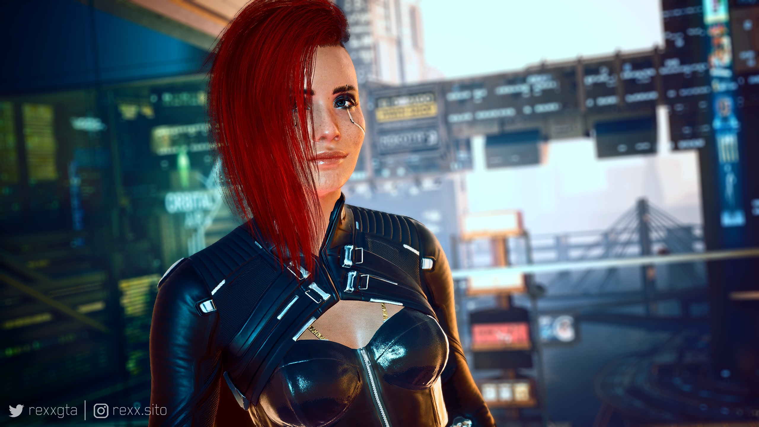 Red Hair Cyberpunk Girl Wallpapers