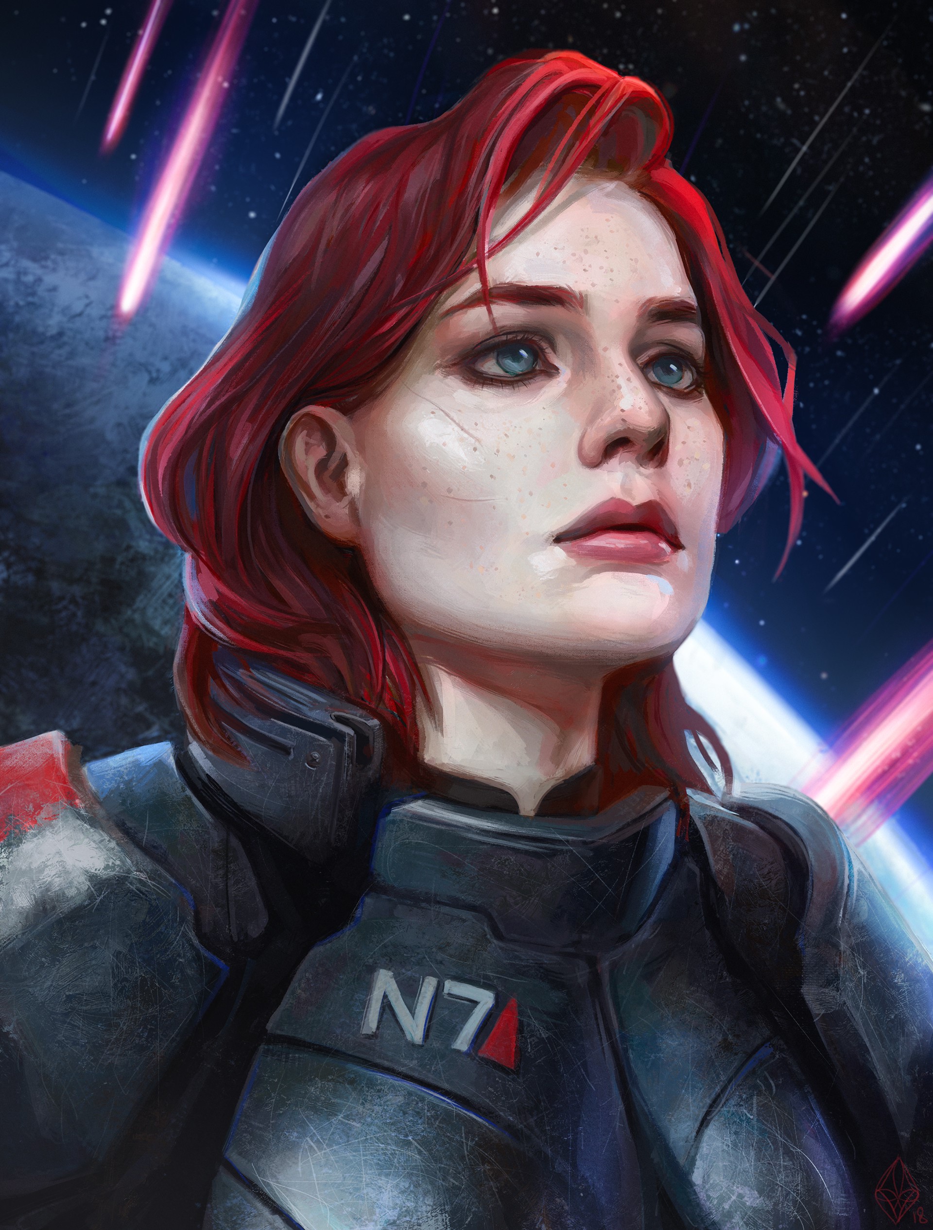 Red Hair Cyberpunk Girl Wallpapers