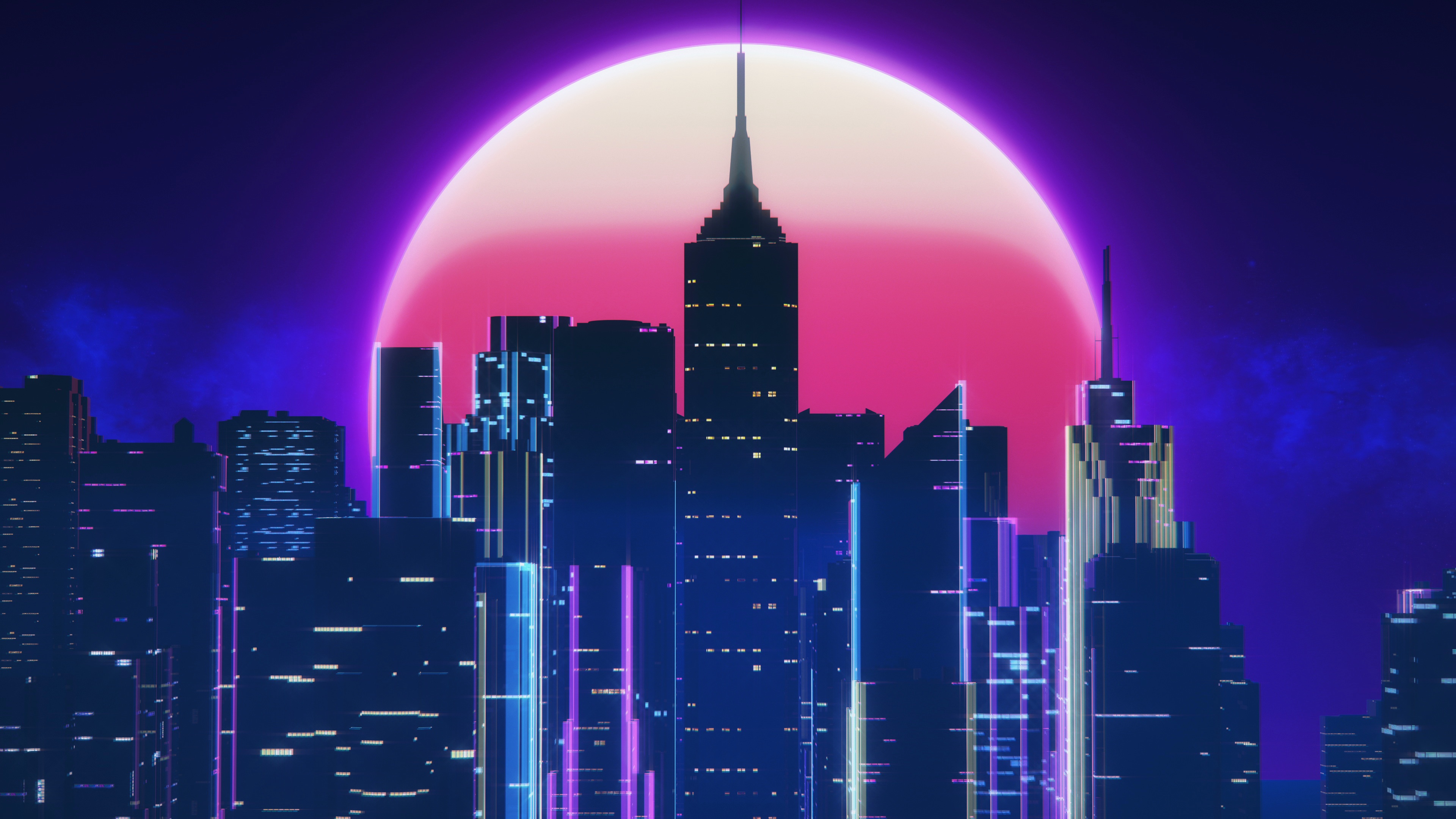 Retro Neon Cityscape Wallpapers