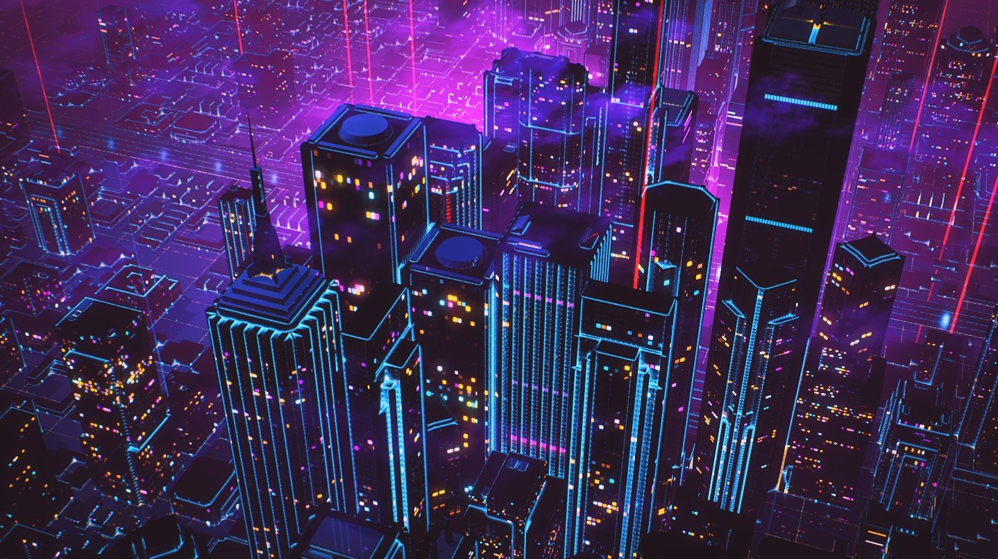 Retro Neon Cityscape Wallpapers