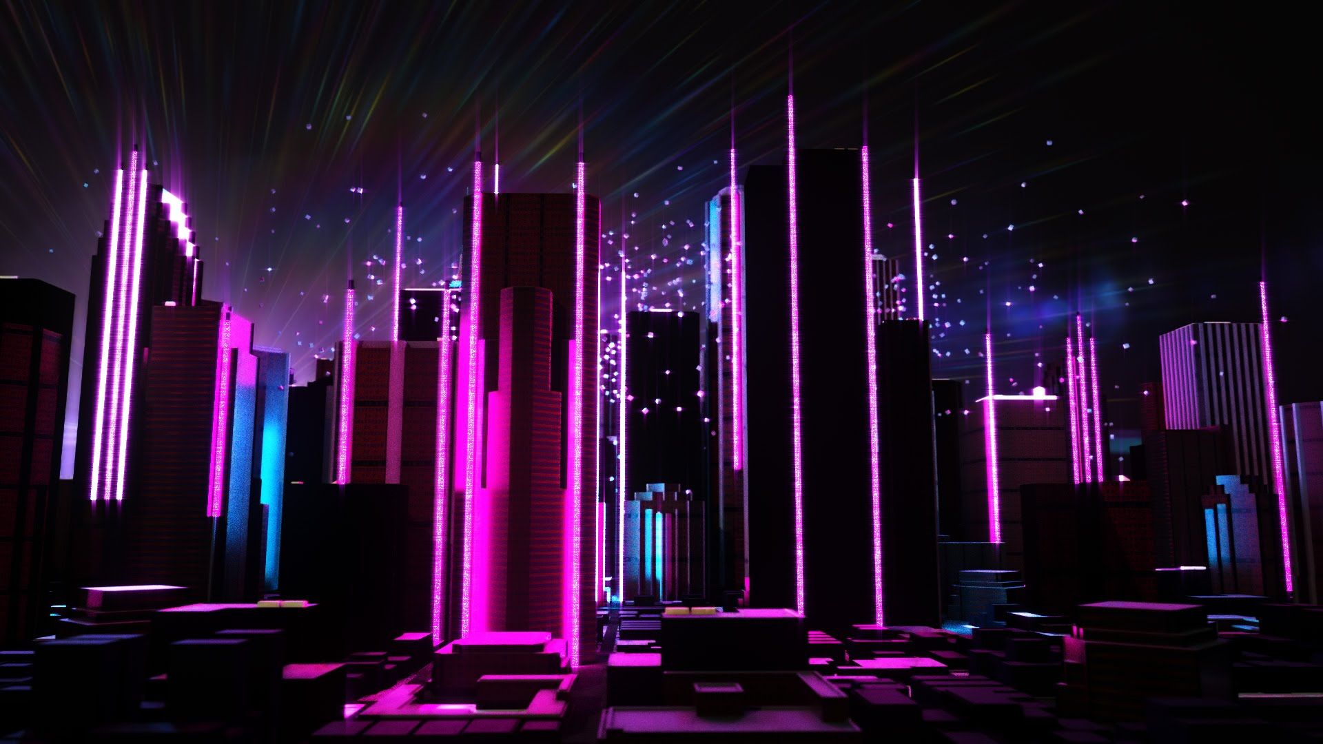 Retro Neon Cityscape Wallpapers