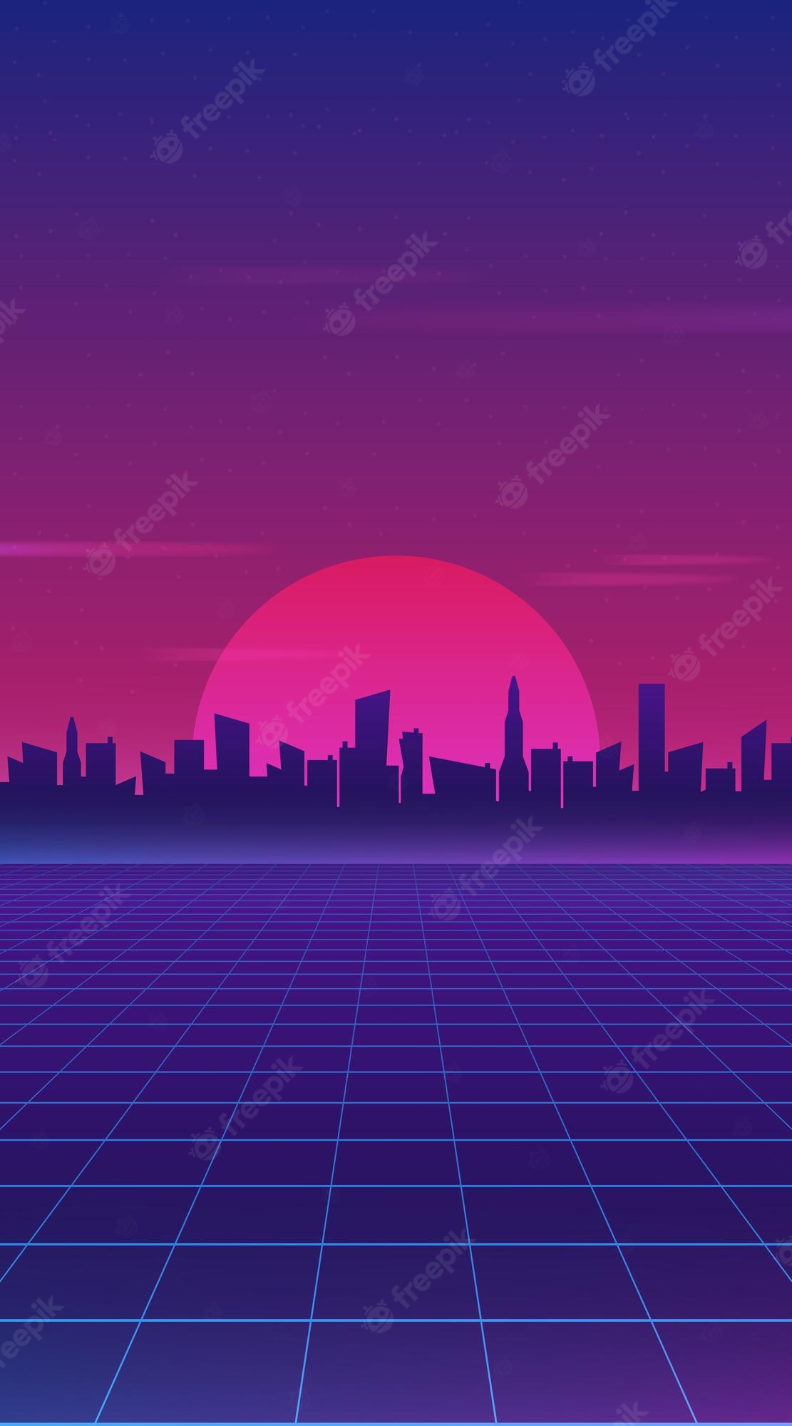 Retro Neon Cityscape Wallpapers