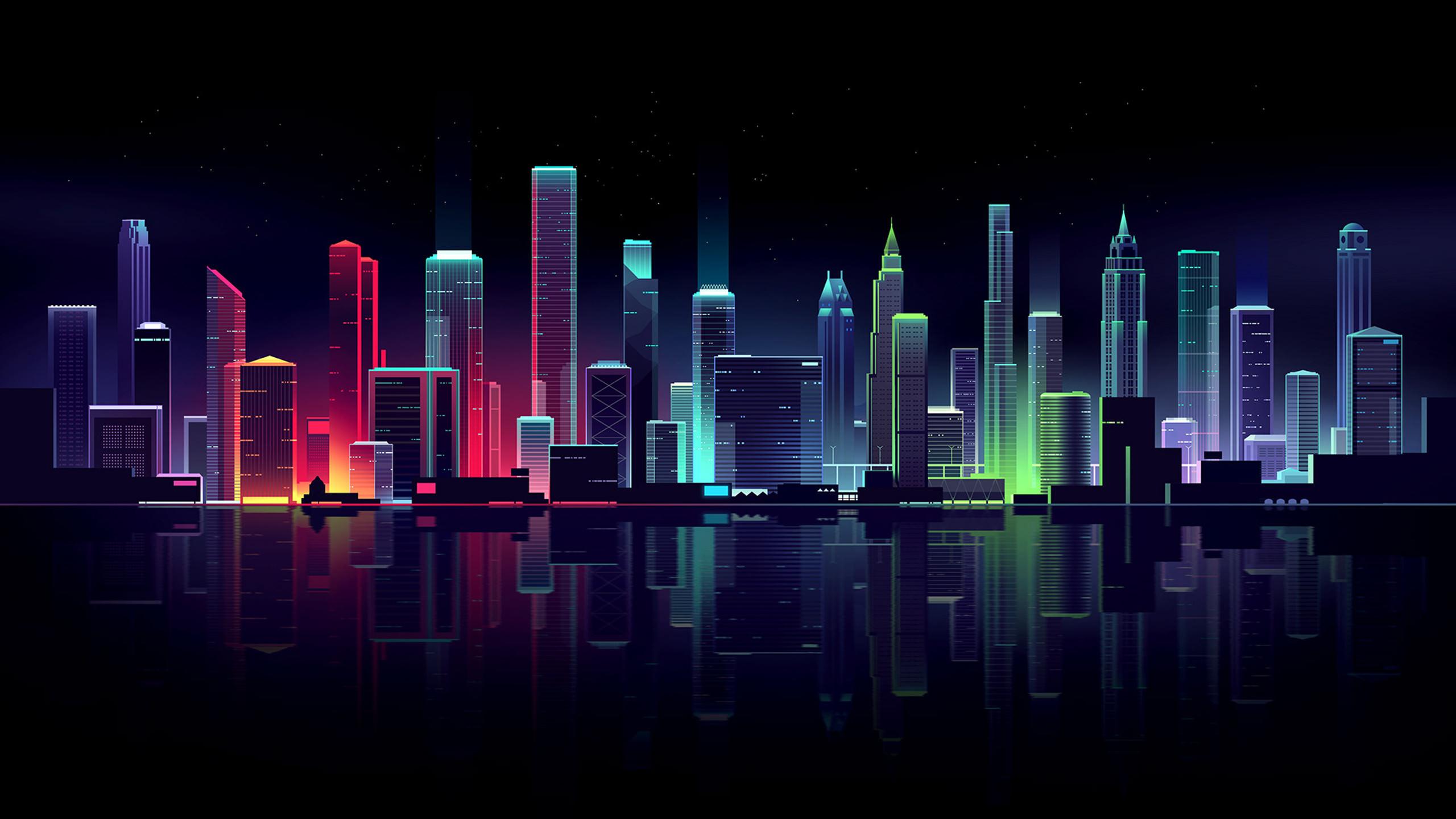 Retro Neon Cityscape Wallpapers