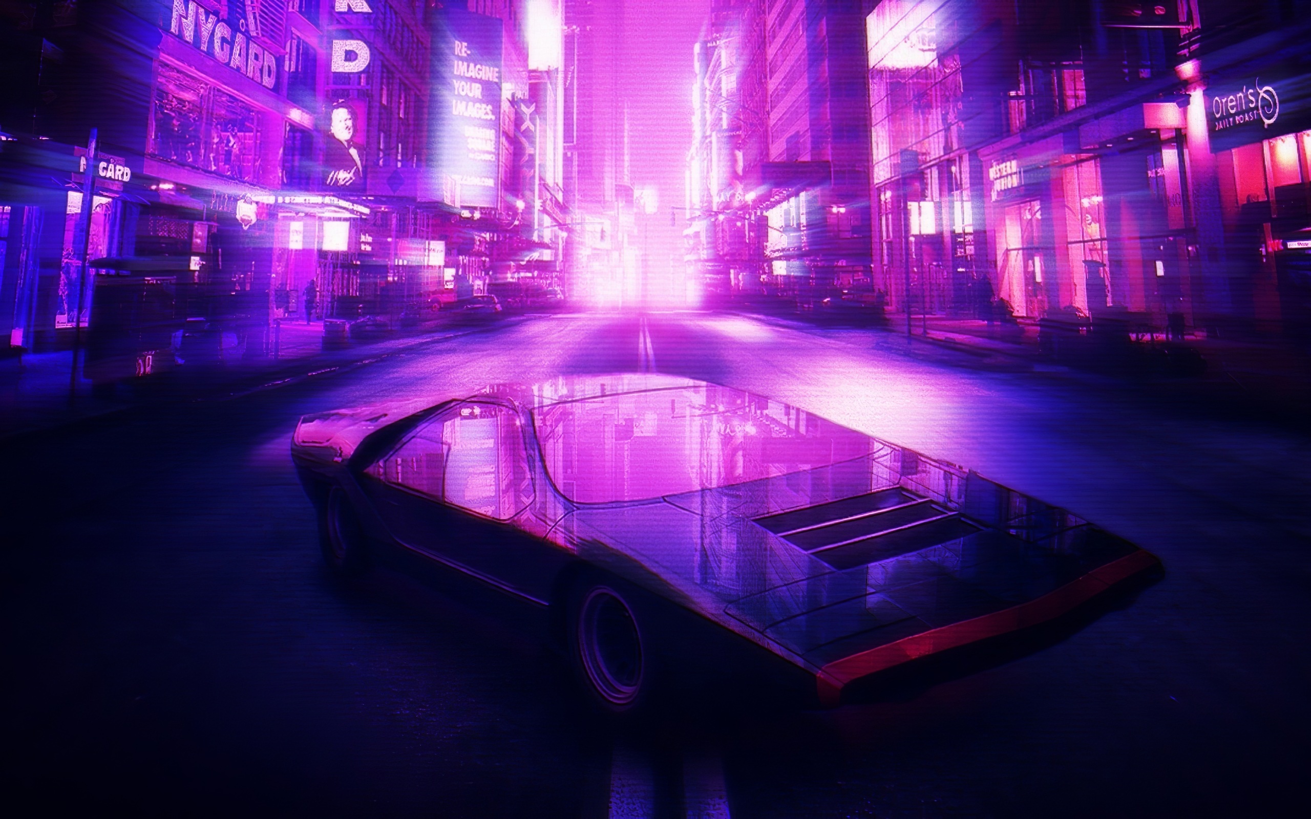 Retro Neon Cityscape Wallpapers