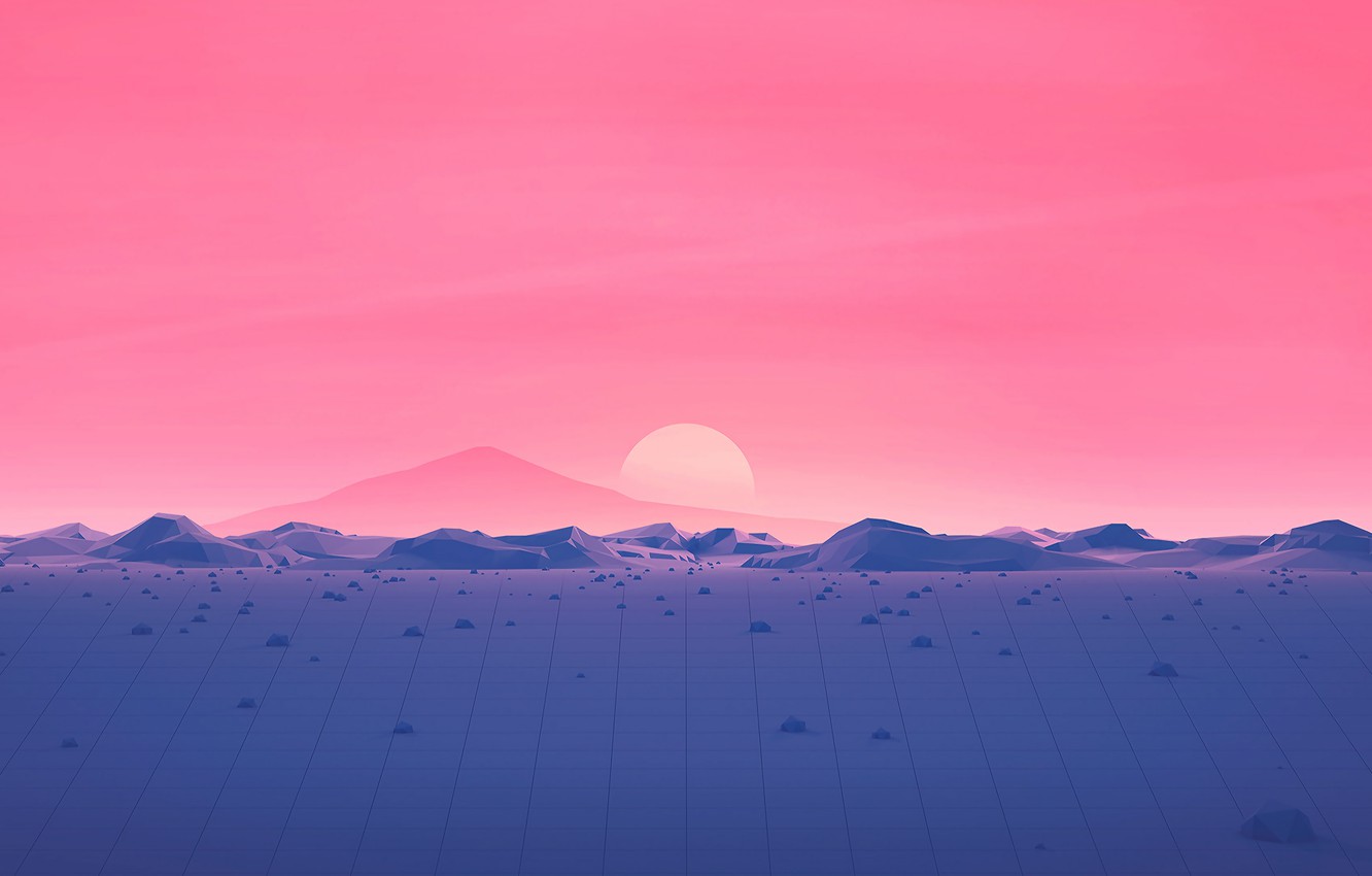 Retro Wave Sunrise Path Wallpapers