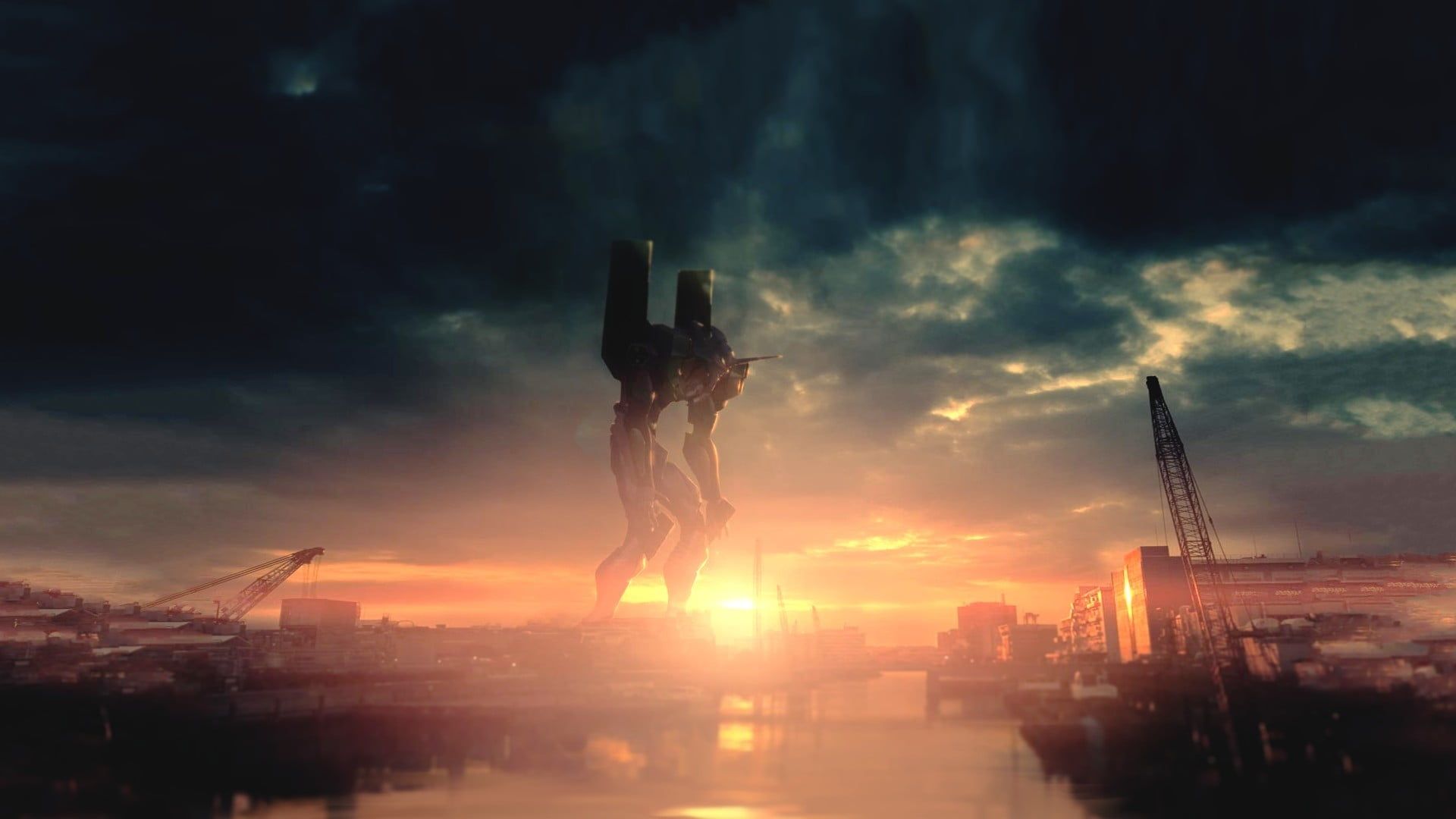 Robot Alone In Sunset Wallpapers