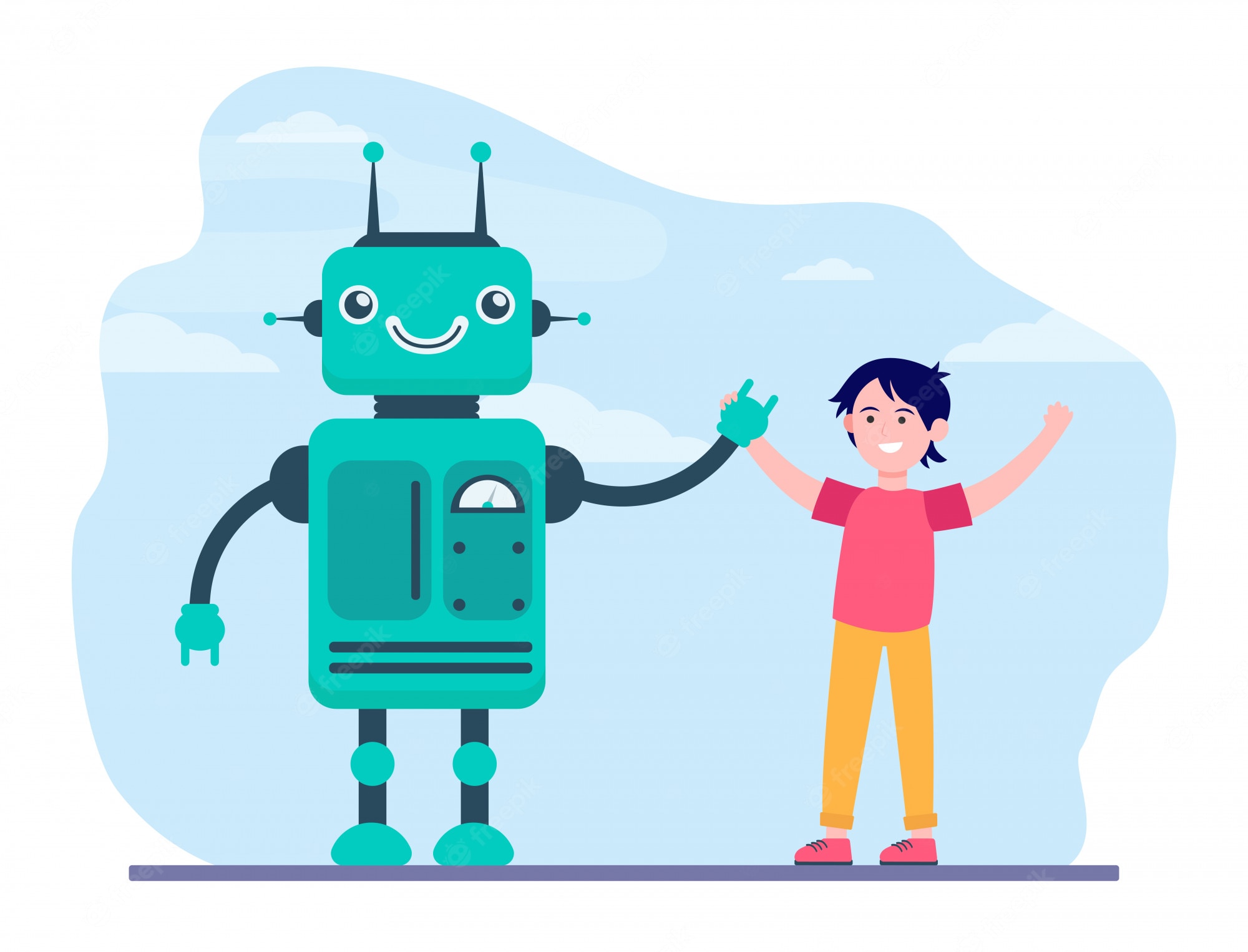 Robot And Child Friendship Wallpapers