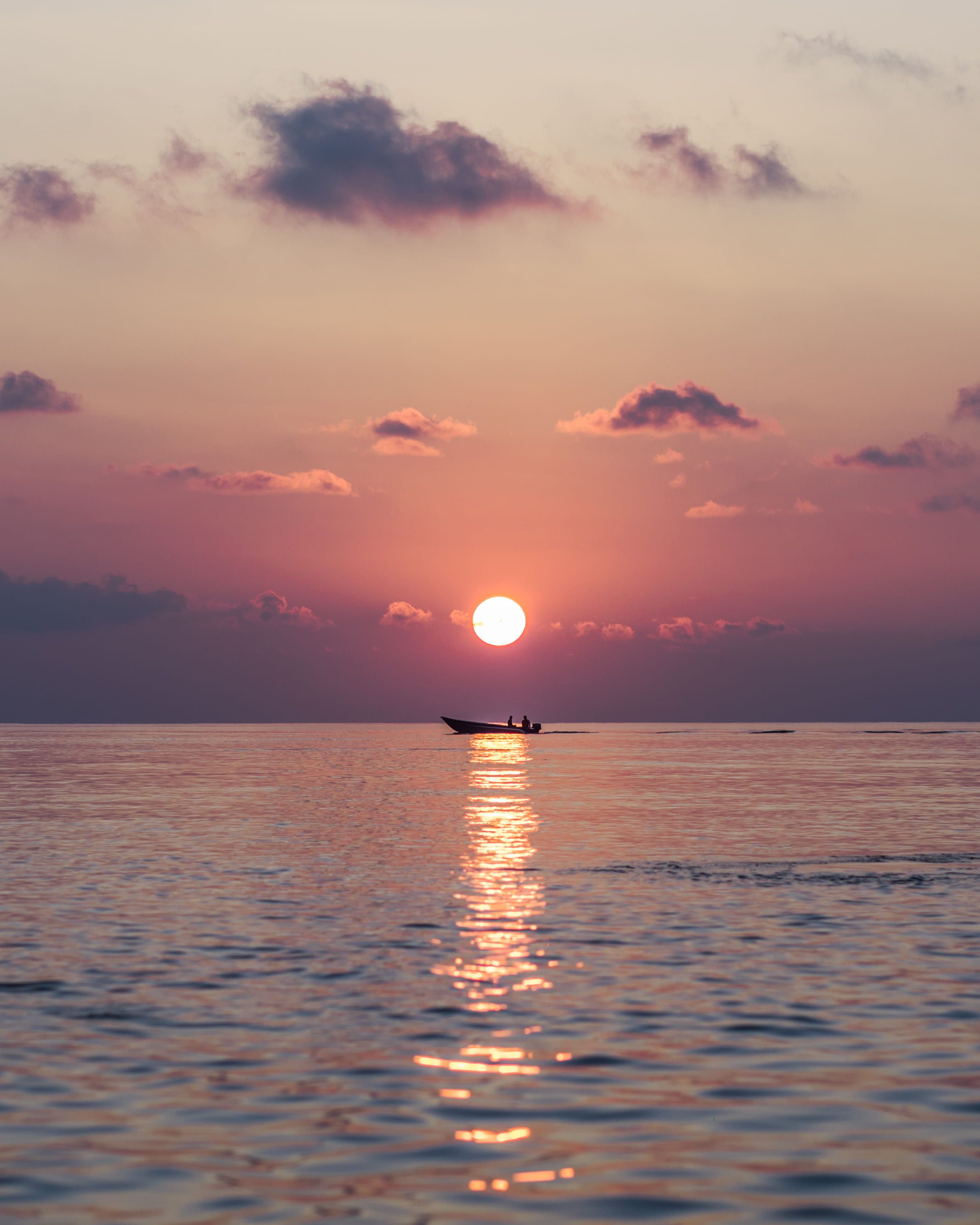 Sea Colorful Boat And Sunlight Wallpapers