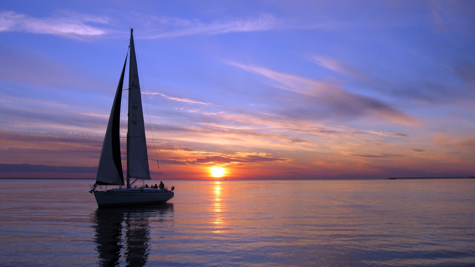 Sea Colorful Boat And Sunlight Wallpapers