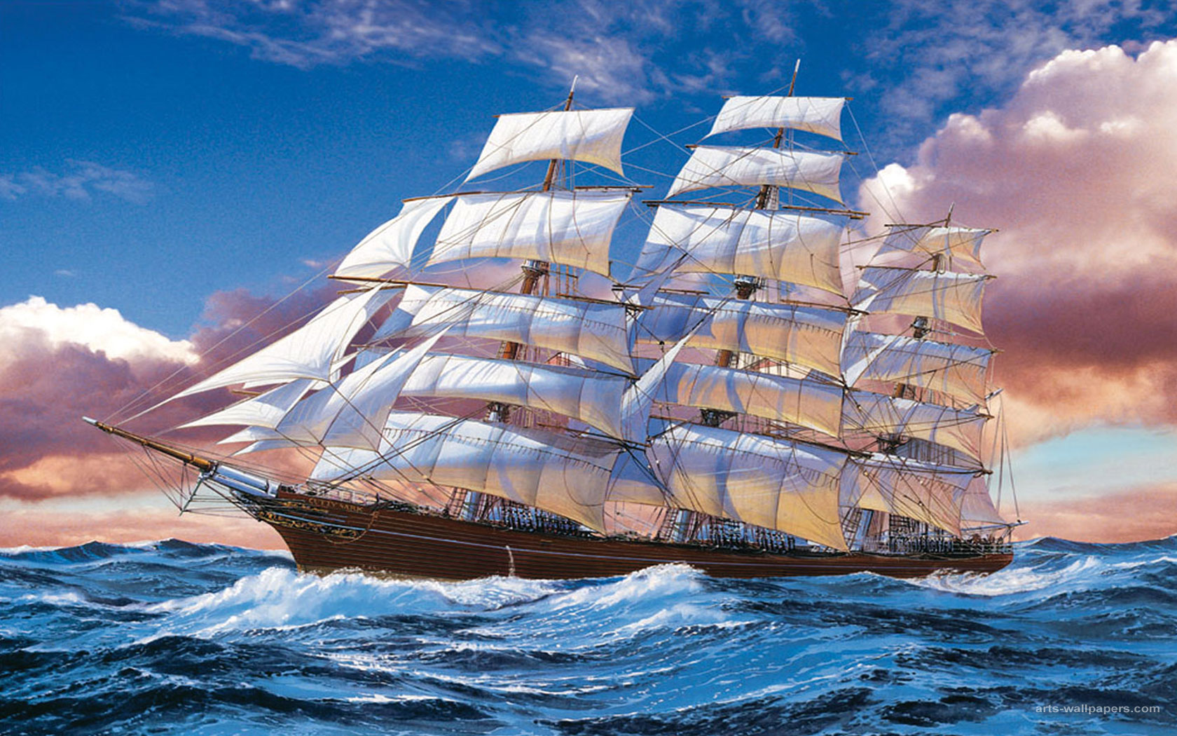 Ship On The Ocean Artistic Wallpapers