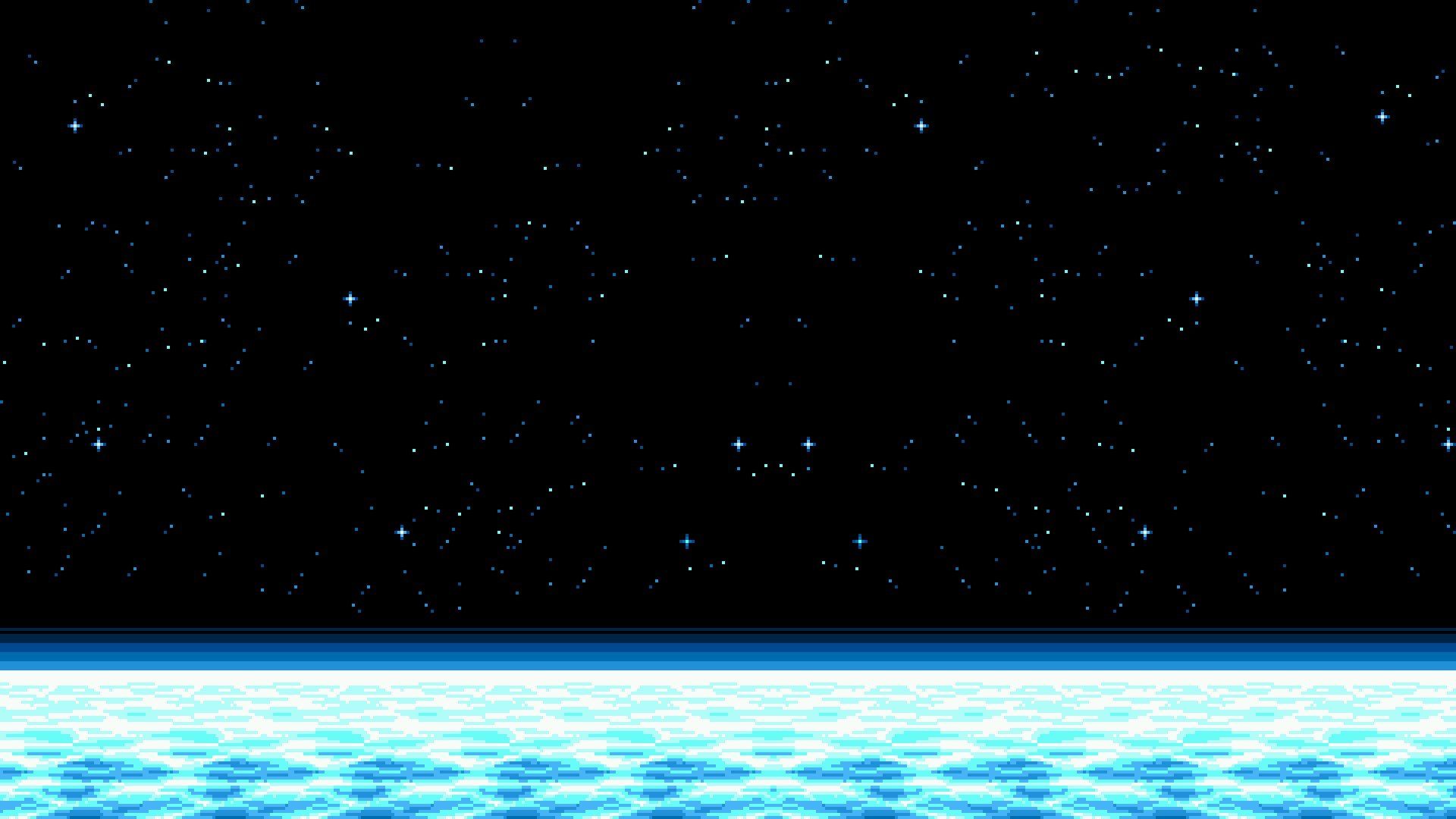 Skiing In Space Pixel Art Wallpapers