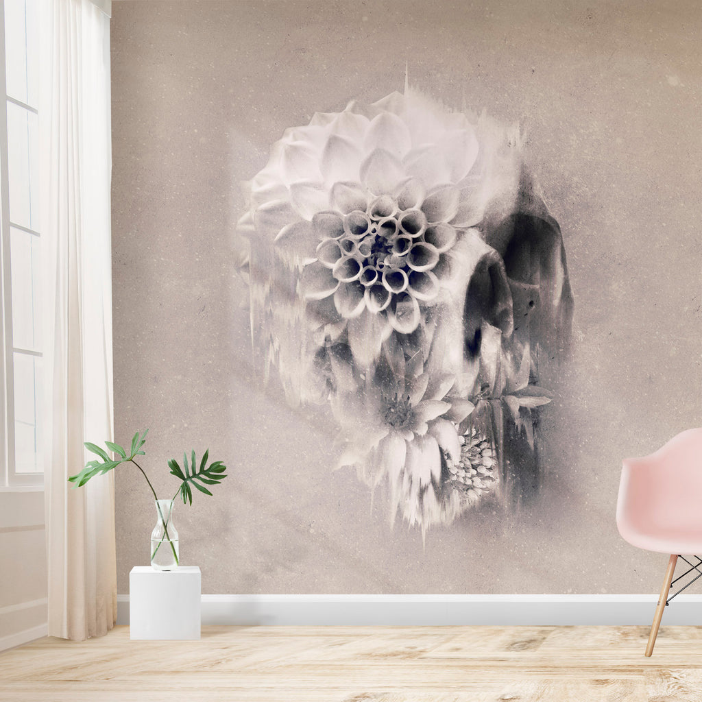 Skull Colorful Flowers Wallpapers