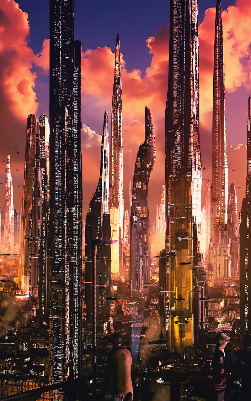 Skyscraper Futuristic City Digital Art Wallpapers