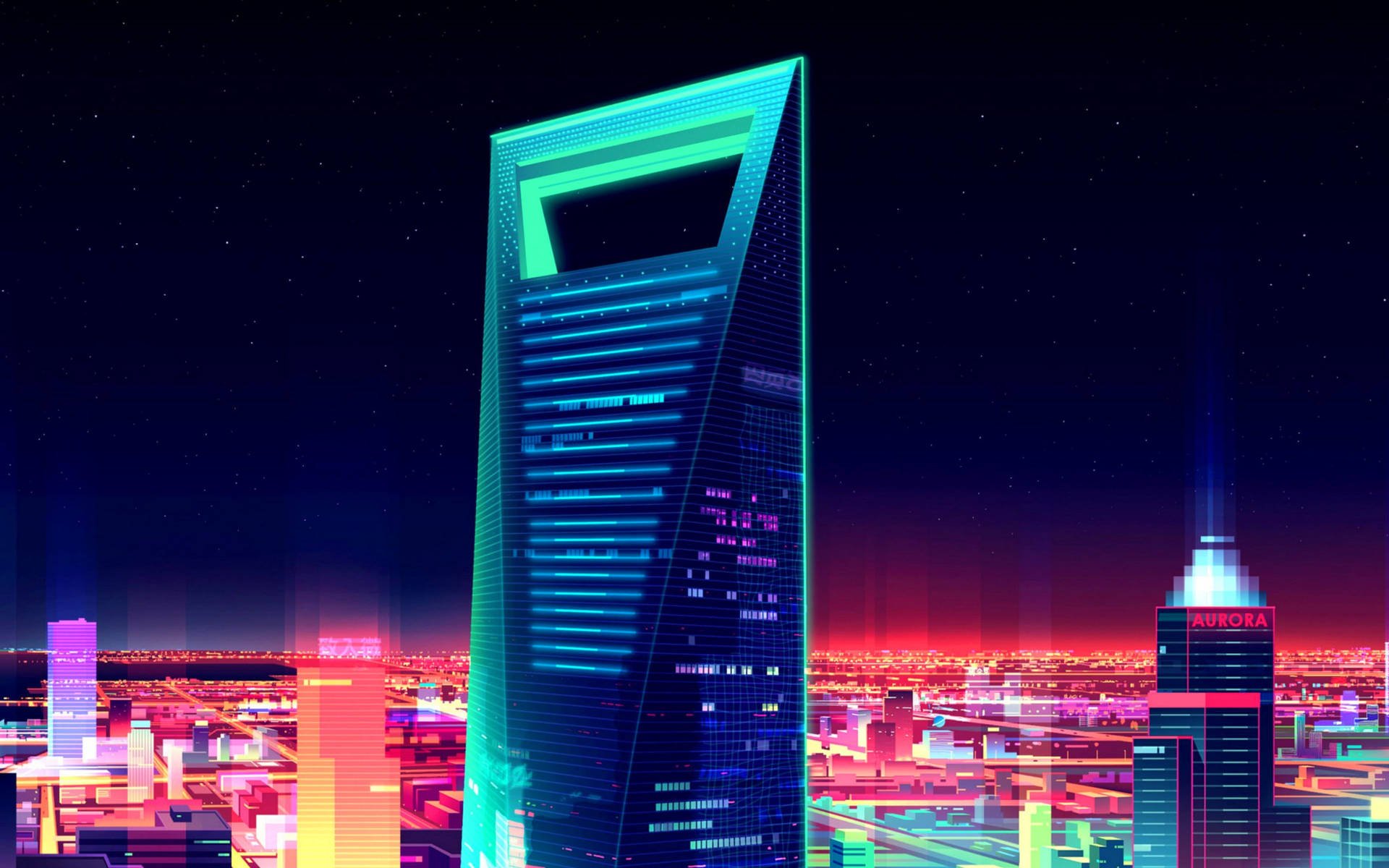 Skyscraper Futuristic City Digital Art Wallpapers