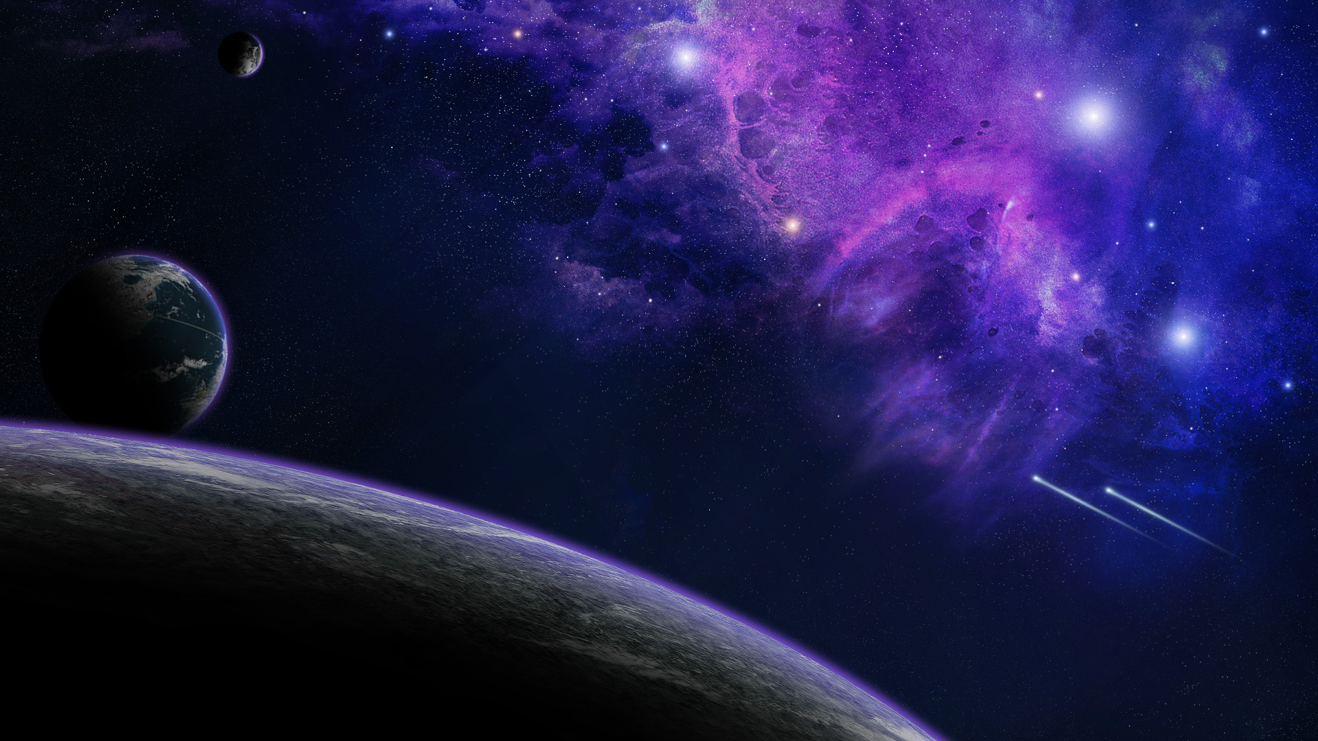 Spaceship In Galaxy Art Wallpapers