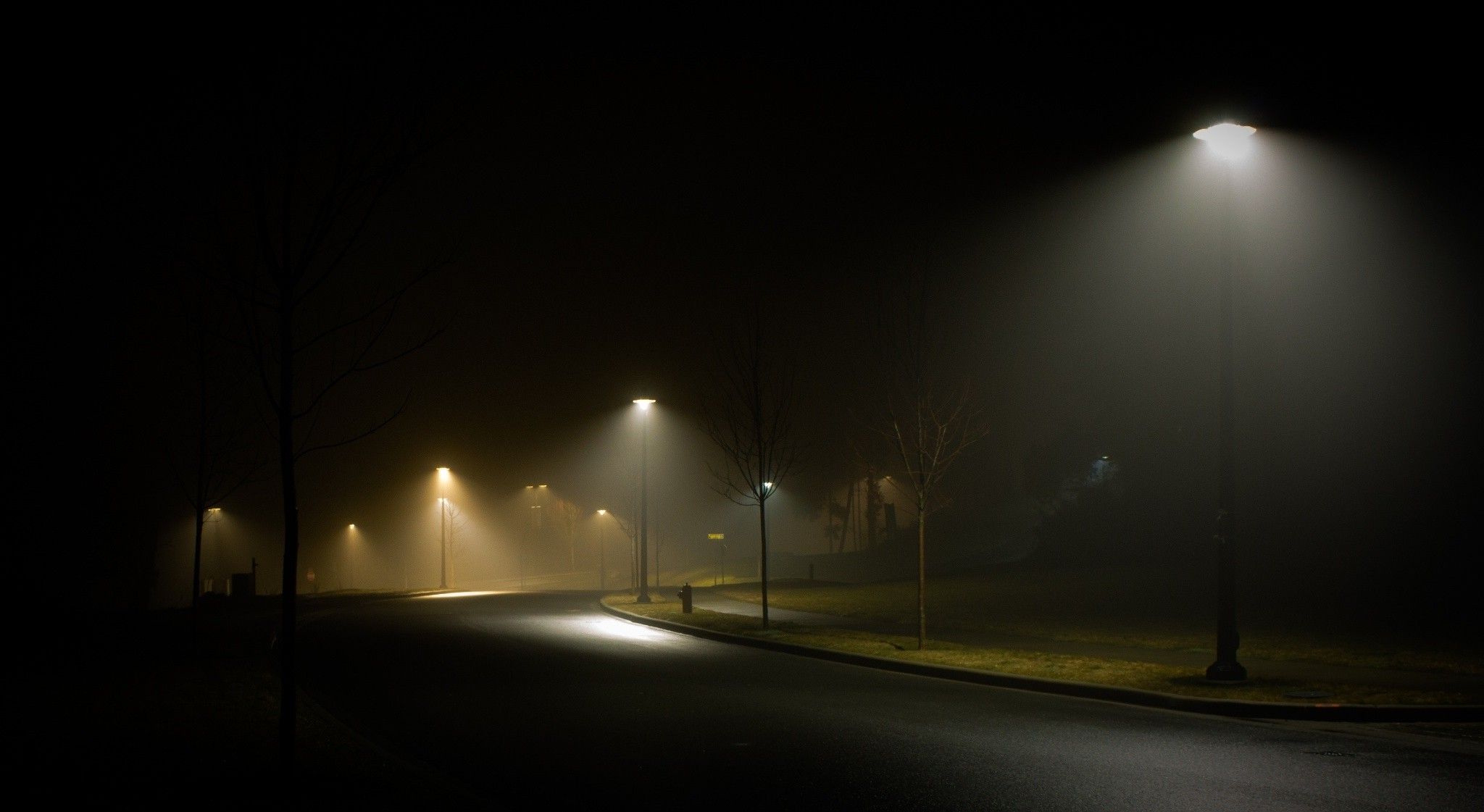 Street Lights In Fog Wallpapers