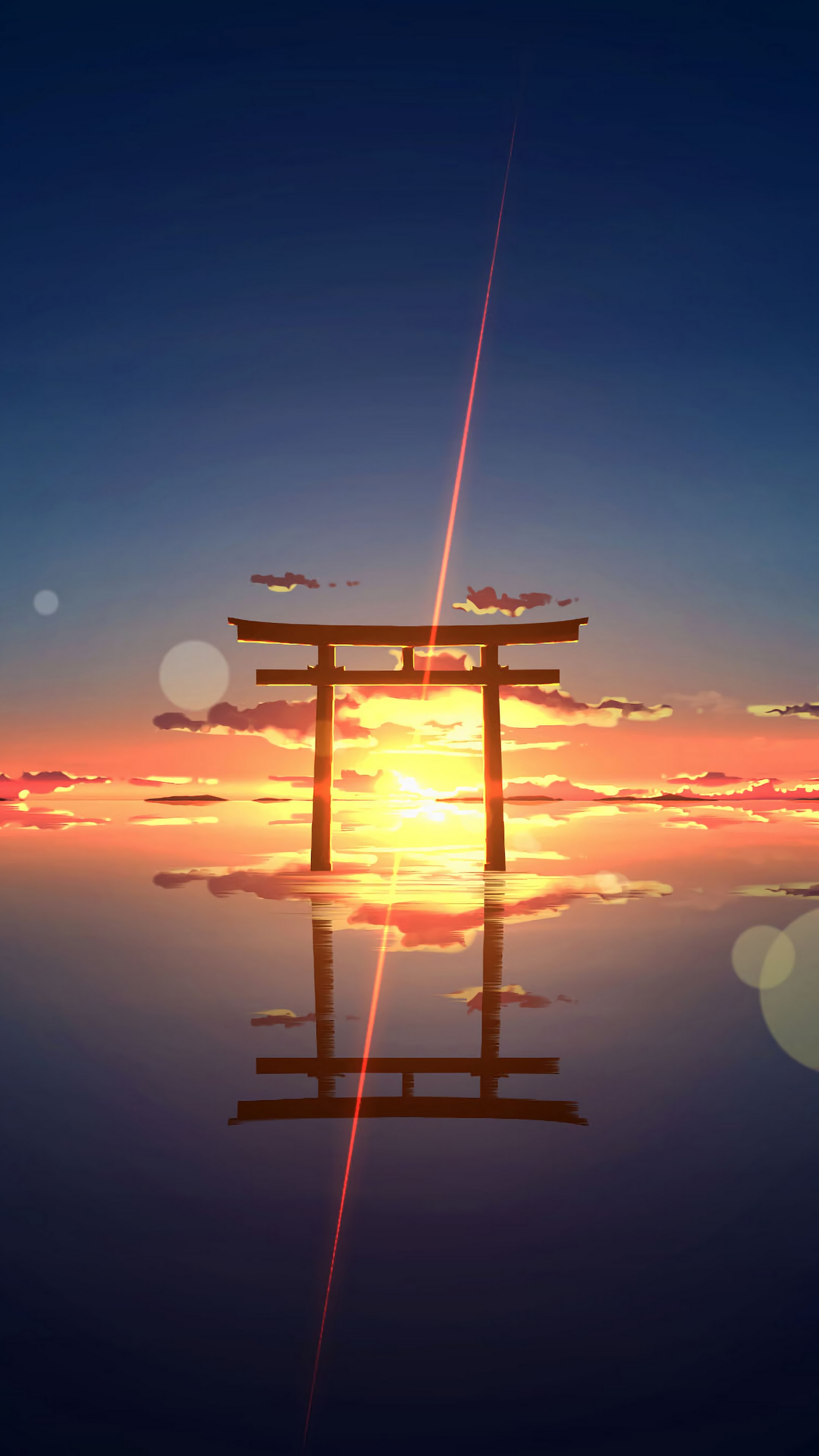 Sunset Art And Walking Under Torii Wallpapers