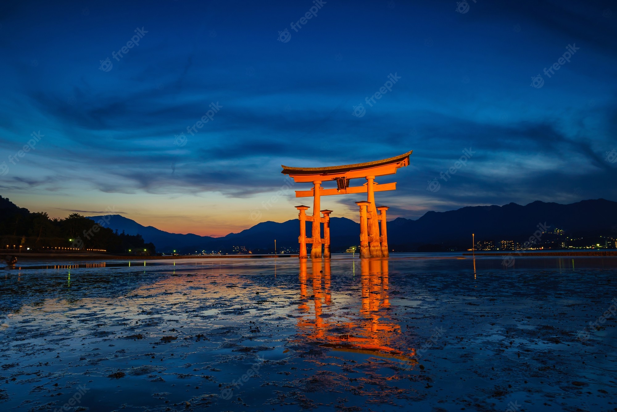 Sunset Art And Walking Under Torii Wallpapers