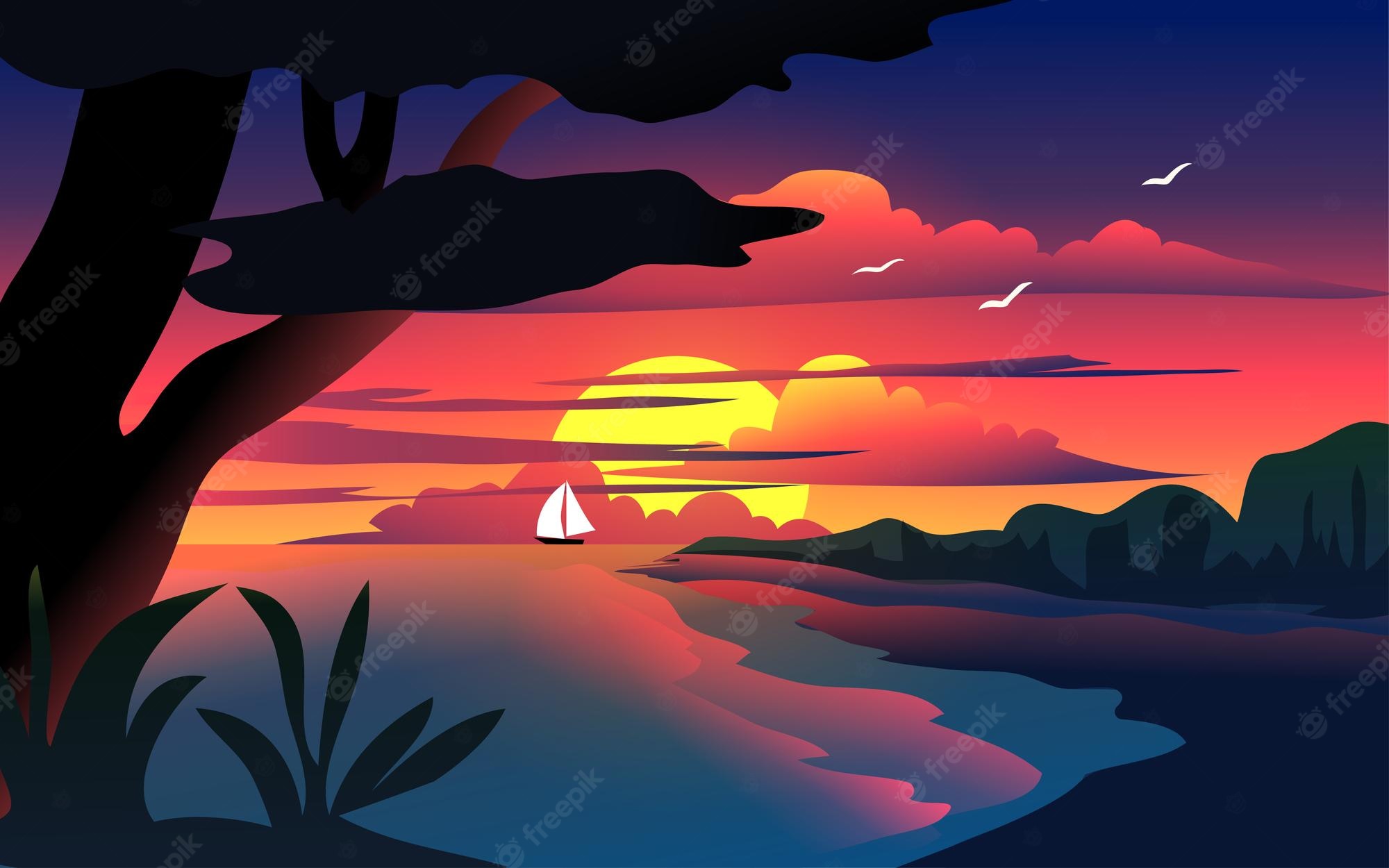 Sunset Artistic Landscape 4K New Wallpapers