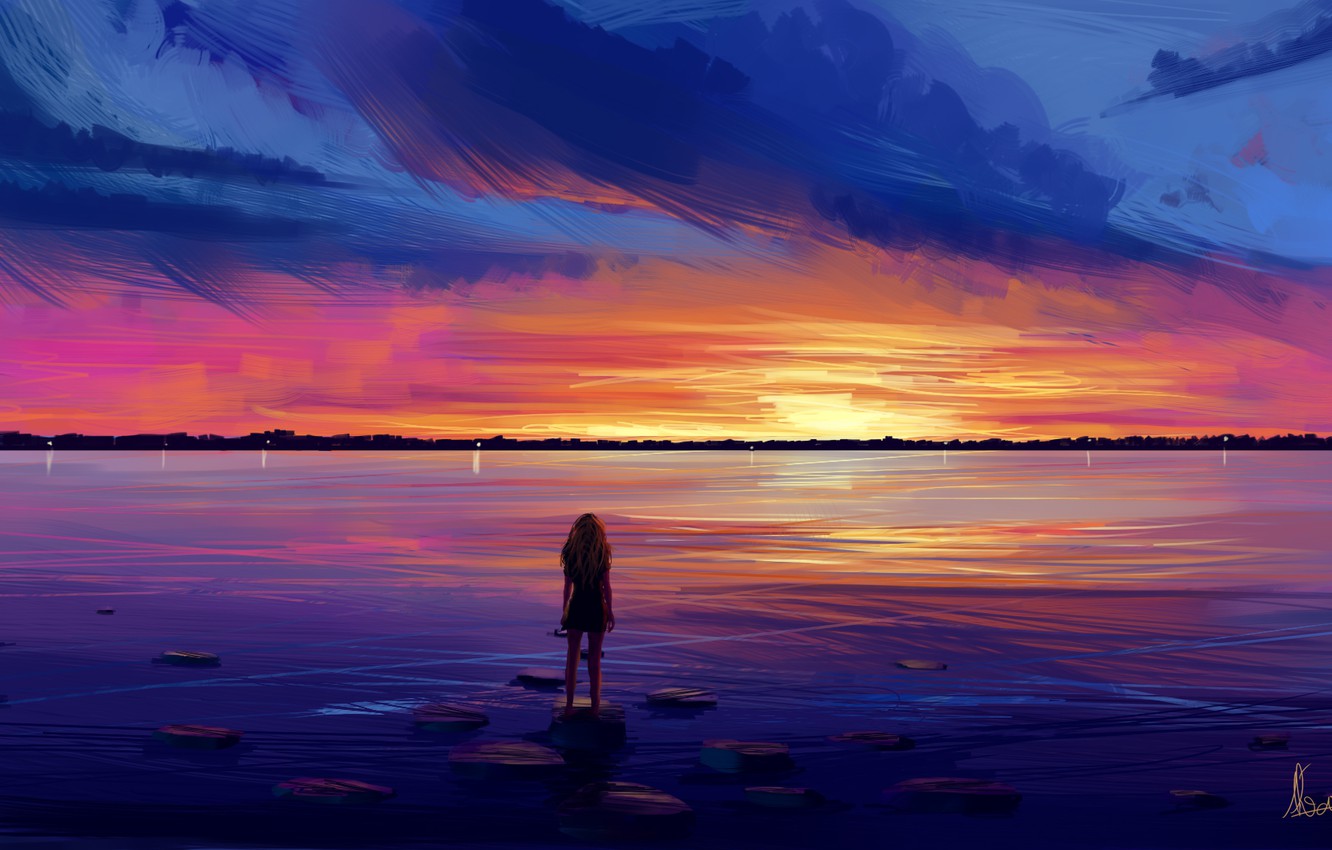 Sunset Painting Artwork Wallpapers