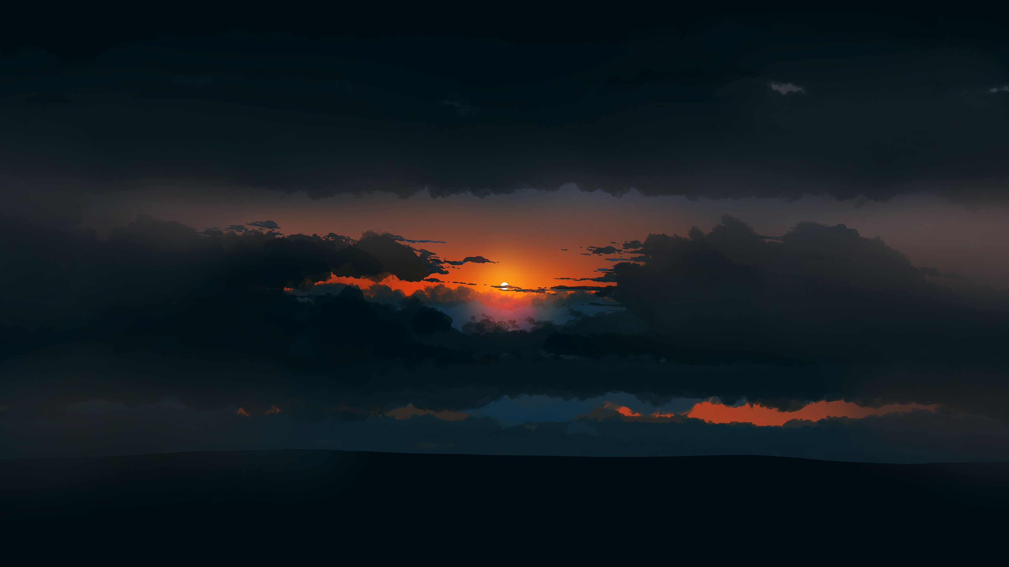 Sunset Point Illustration Wallpapers