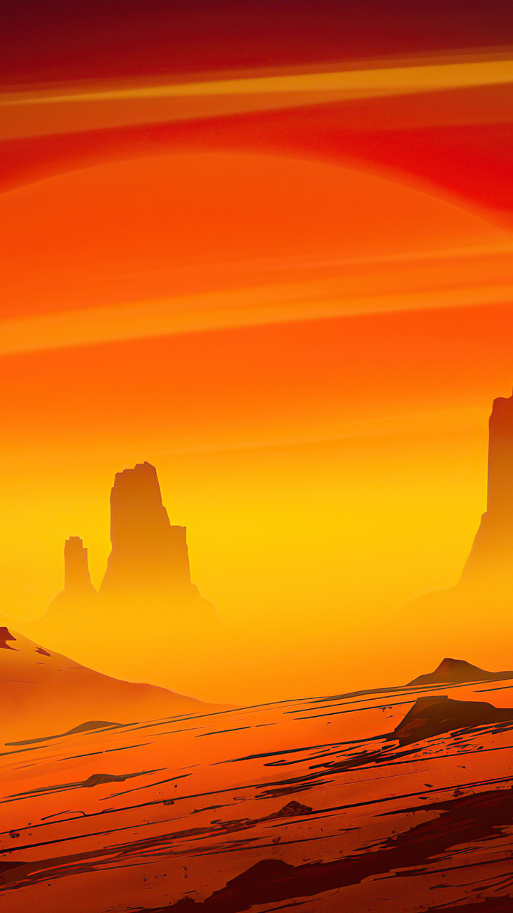 Sunset Point Illustration Wallpapers