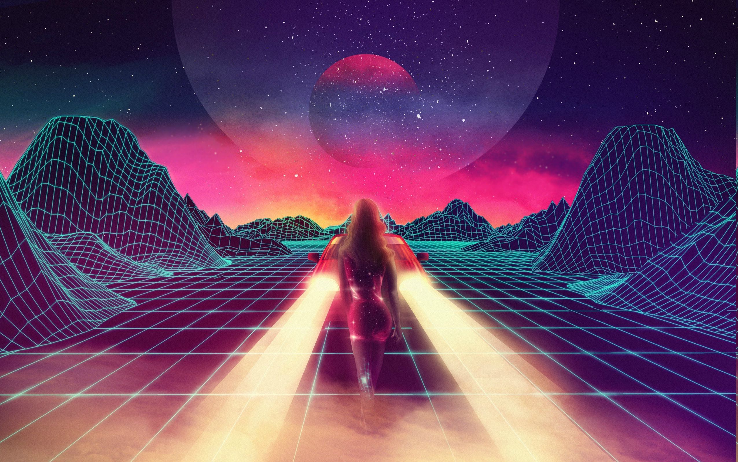 Synthwave Planet Retro Wave Wallpapers