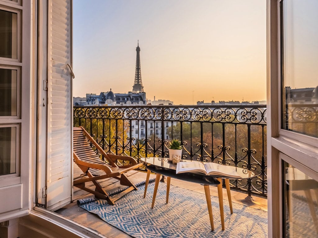 The Eiffel Tower Paris View Through An Open Window Wallpapers