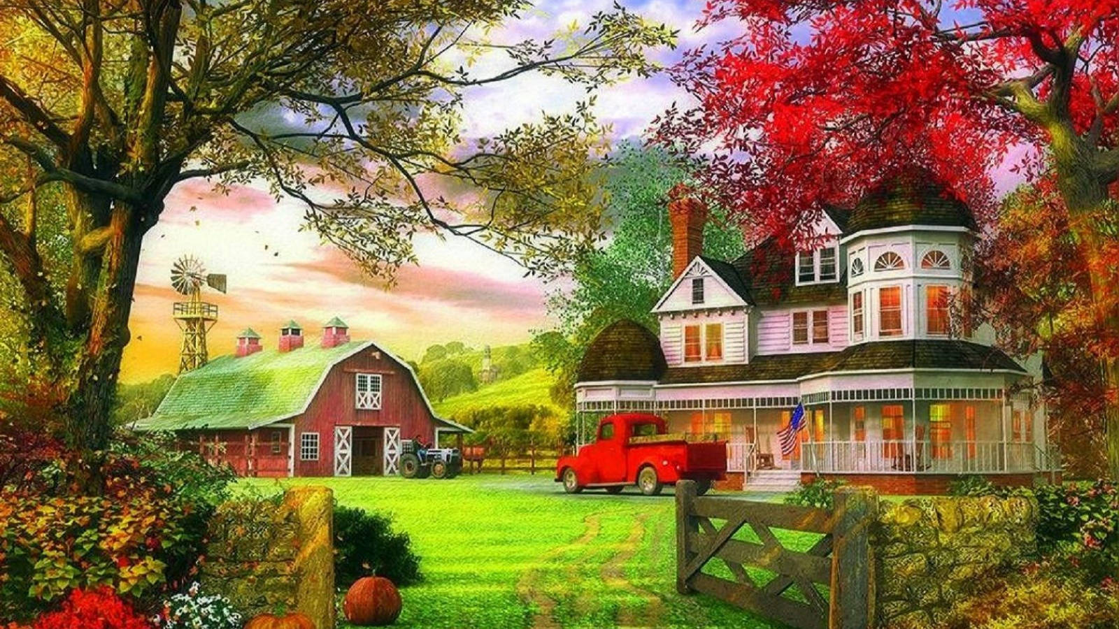 The Farmhouse Painting Wallpapers