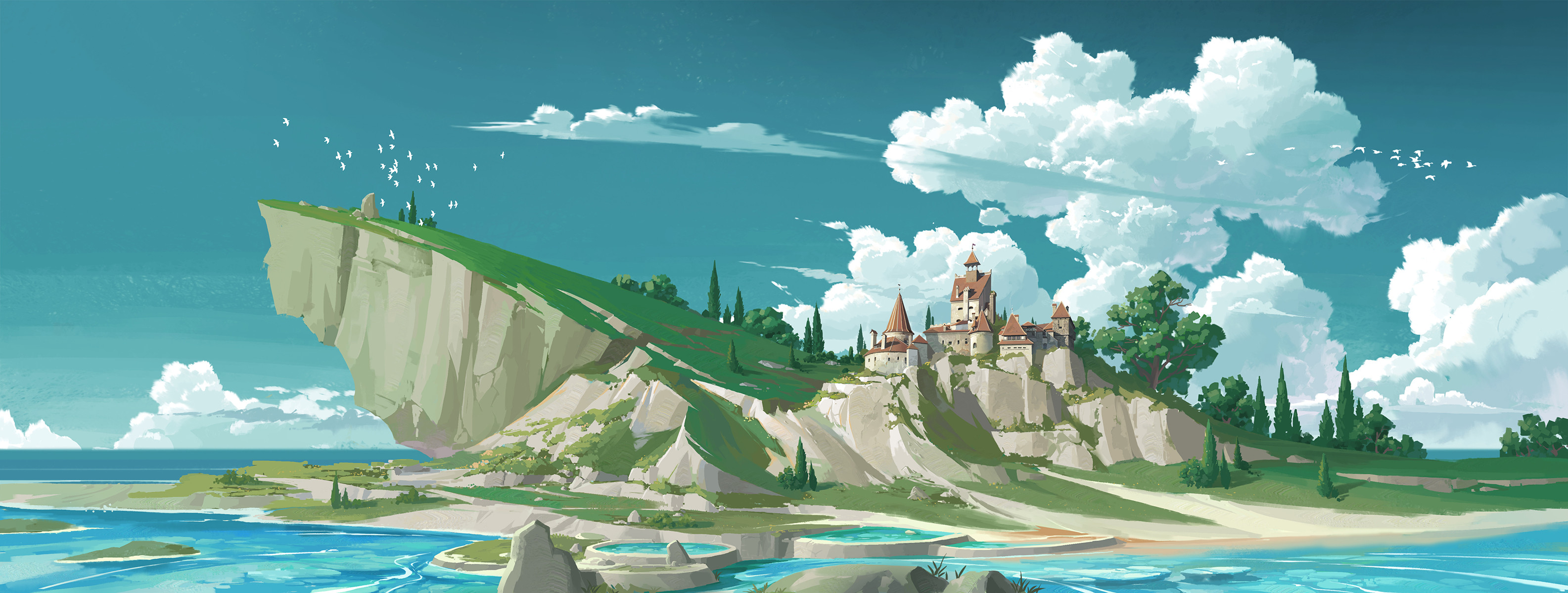 The Island And The Castle Wallpapers