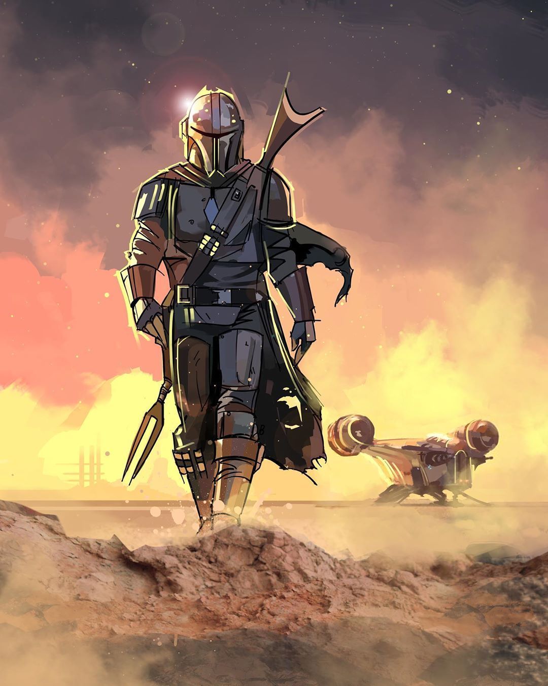 The Mandalorian Drawing Wallpapers