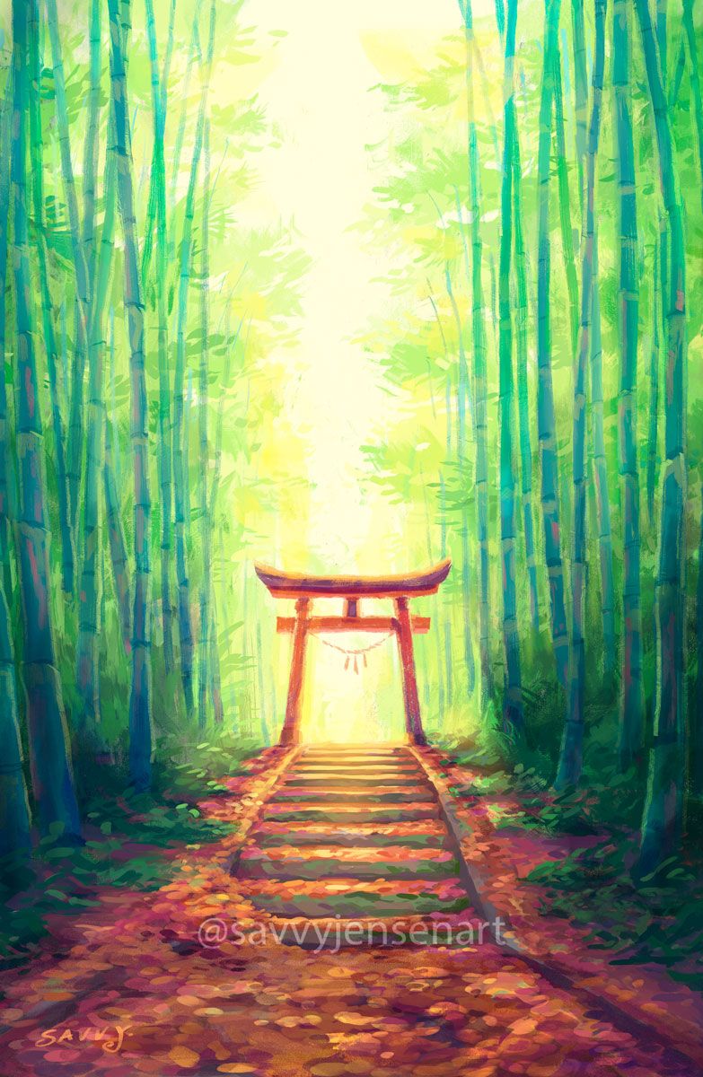 Torii Gate Paint Art Wallpapers