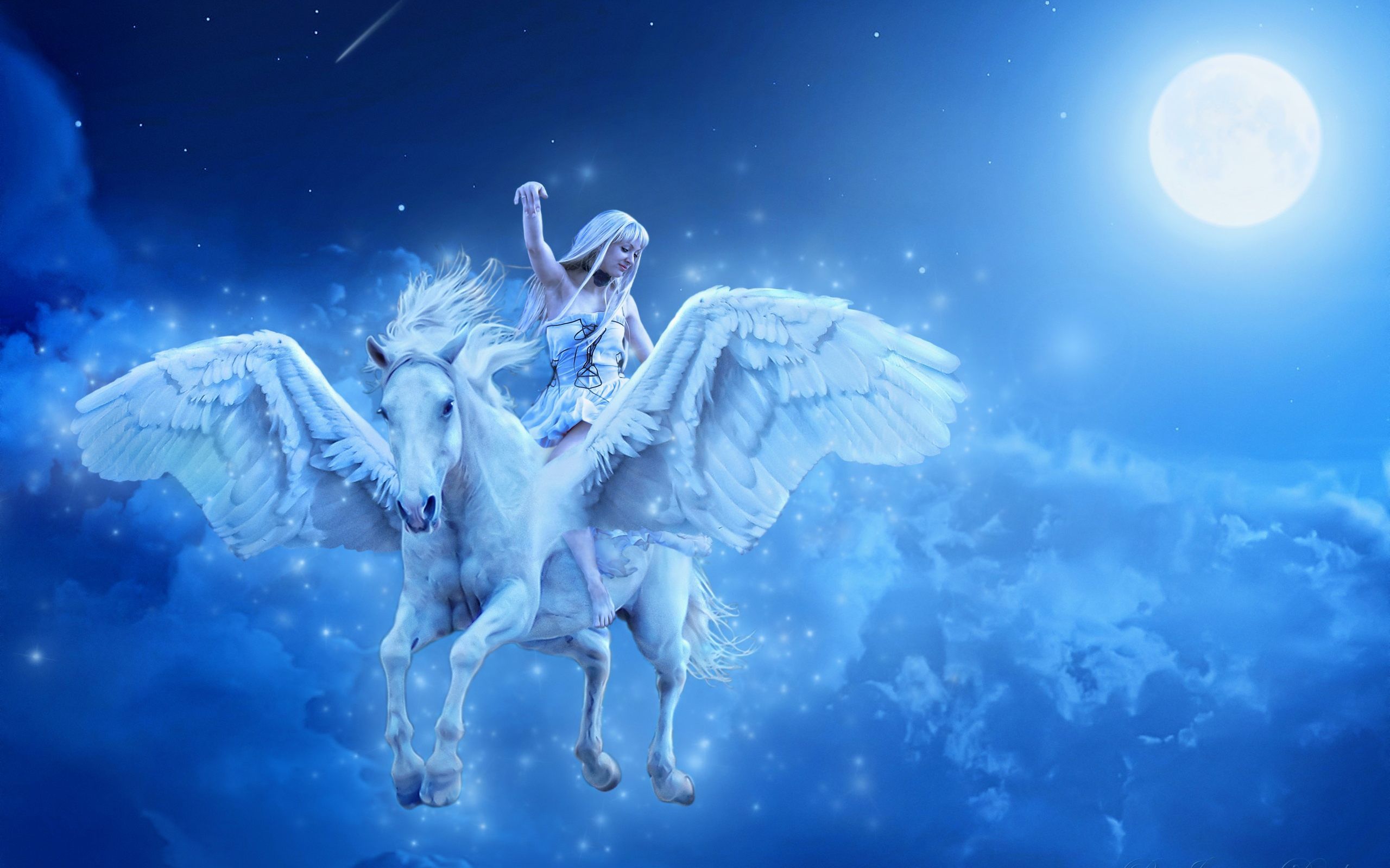 Unicorn Horse Full Moon Wallpapers