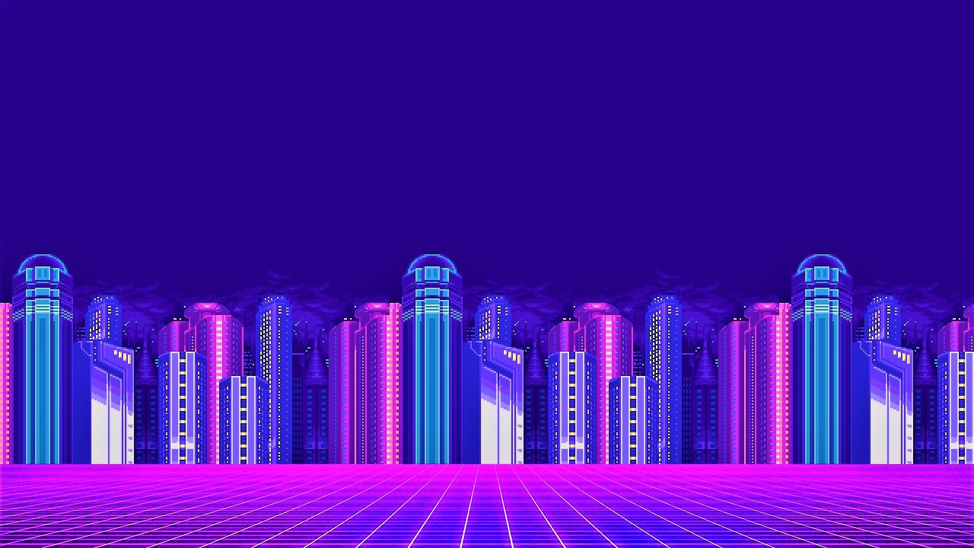 Vaporwave City Night Wallpapers