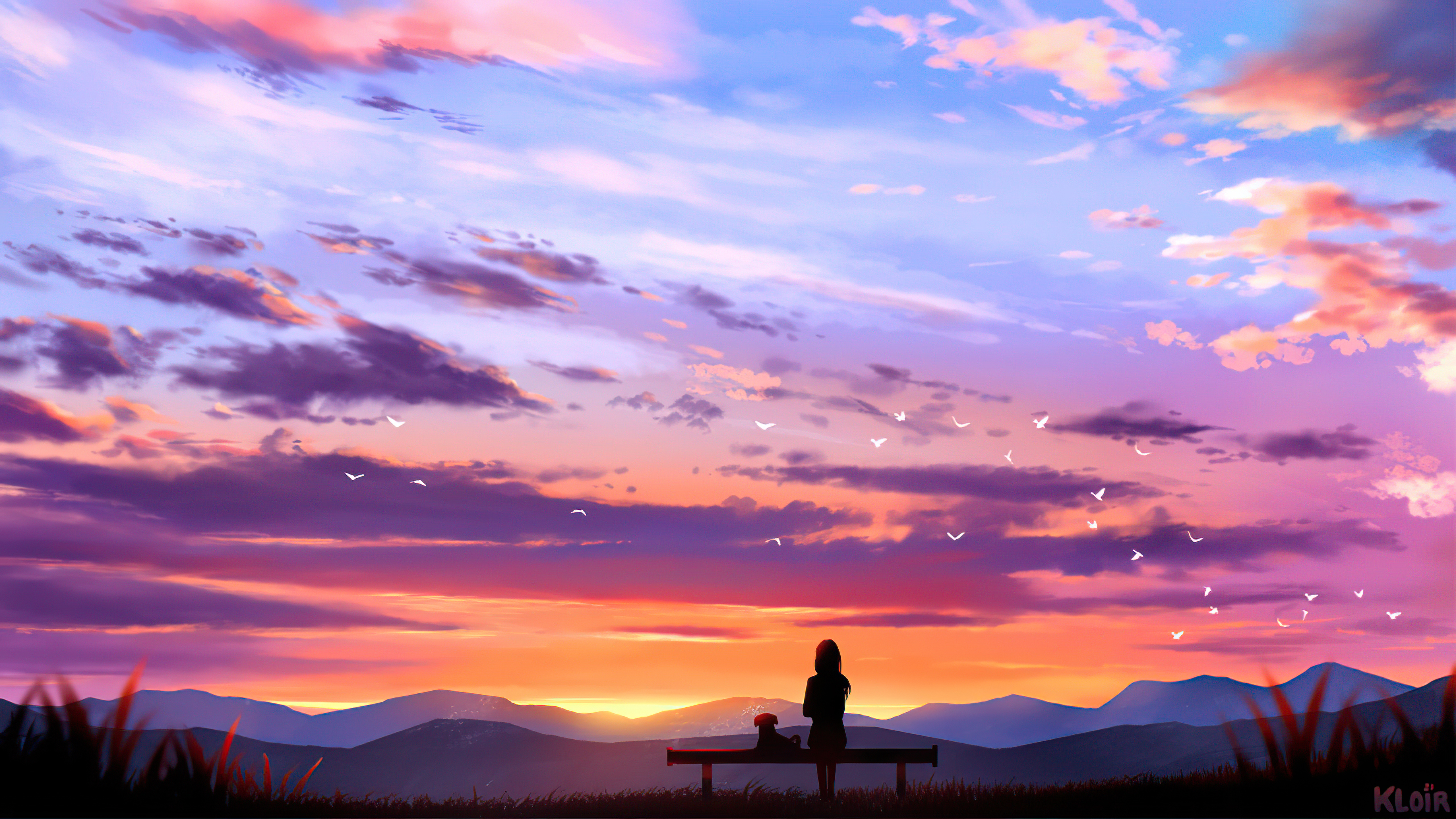 Watching Artistic Sunset Clouds Wallpapers