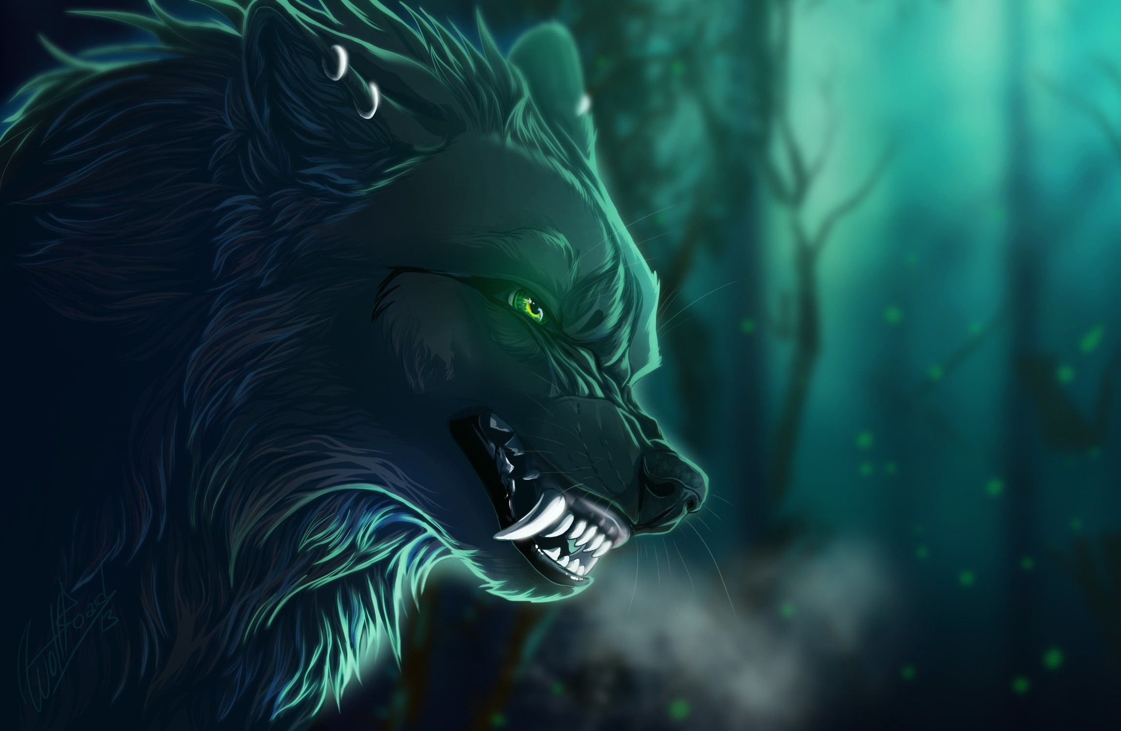 Wolf Green Eyes Artistic Wallpapers
