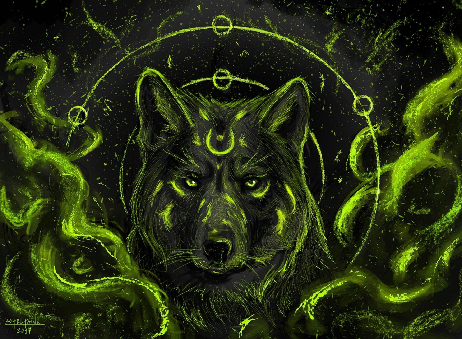 Wolf Green Eyes Artistic Wallpapers